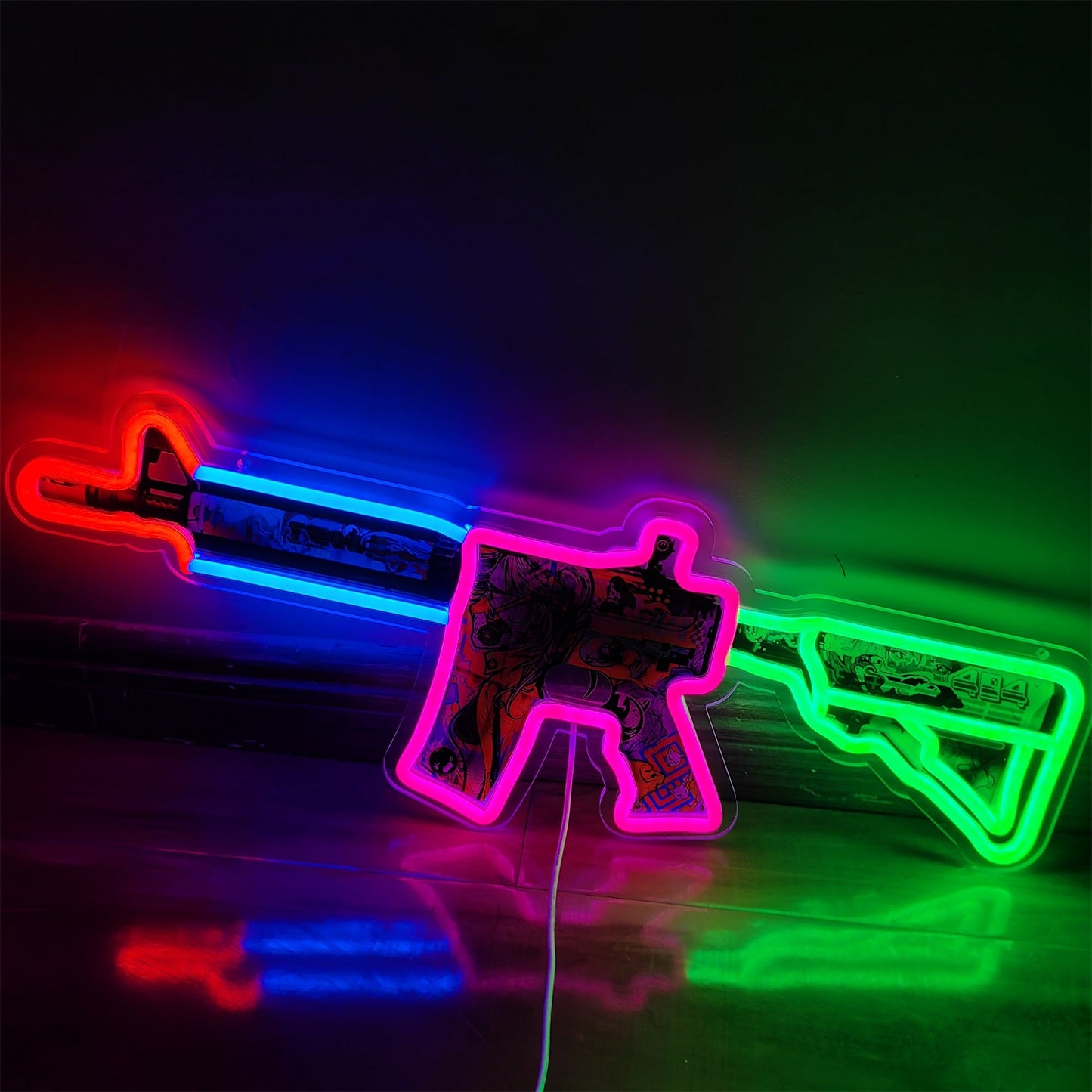 M4A4 In Living Color Rifle Neon Light Wall Decor