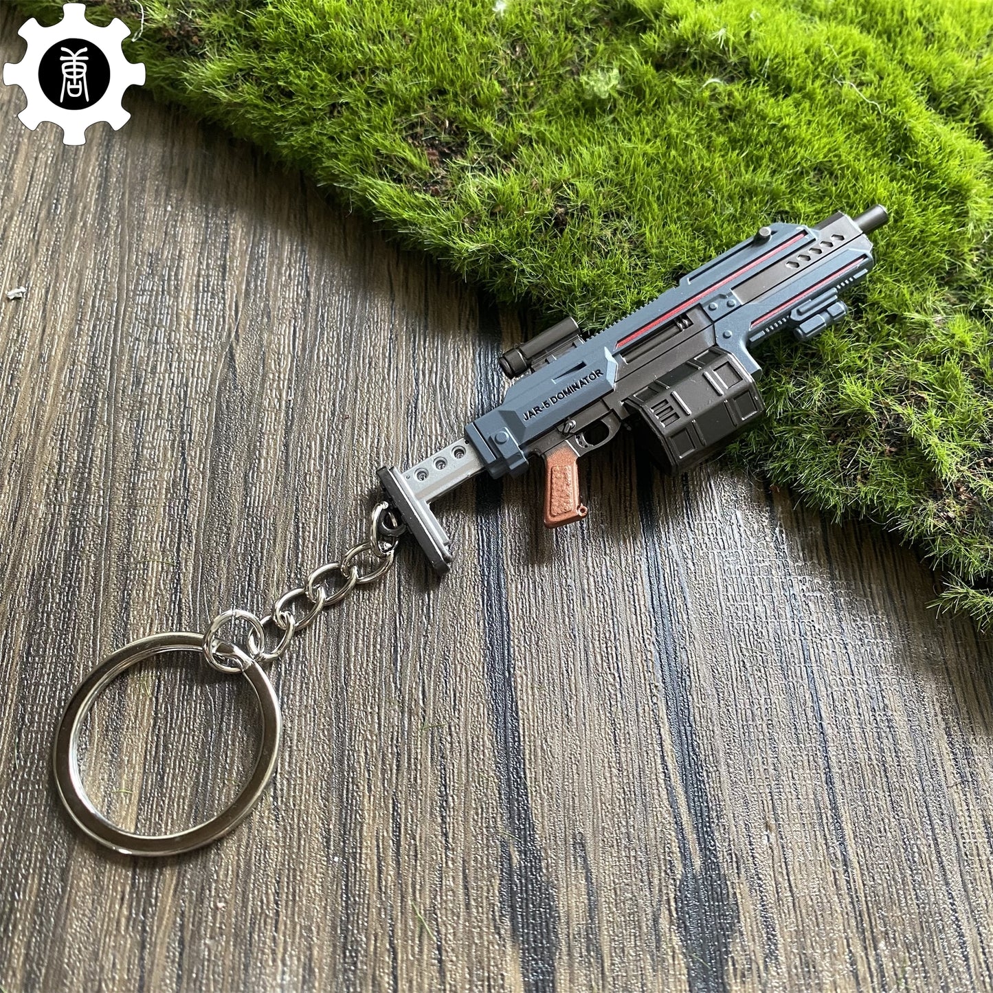 Tiny JAR-5 Dominator Gun Model Metal Keychain