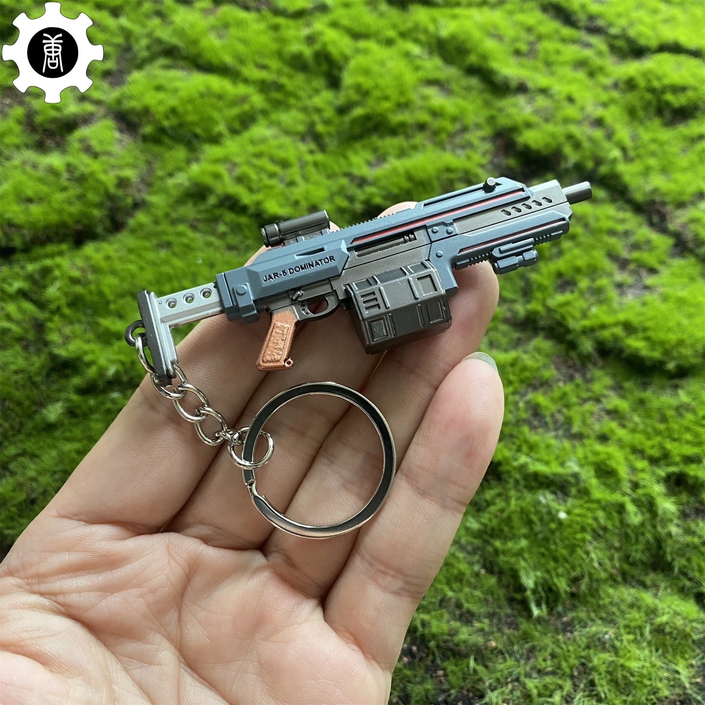 Tiny JAR-5 Dominator Gun Model Metal Keychain