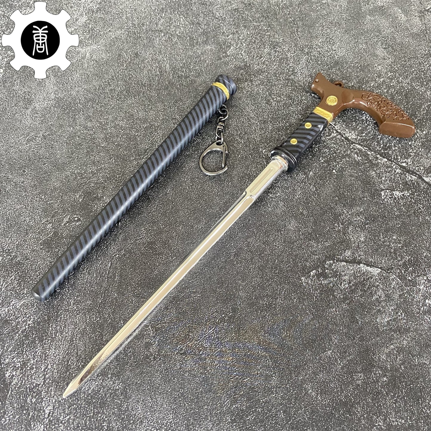 Game Judgment Cane Sword Metal Prop With Stand