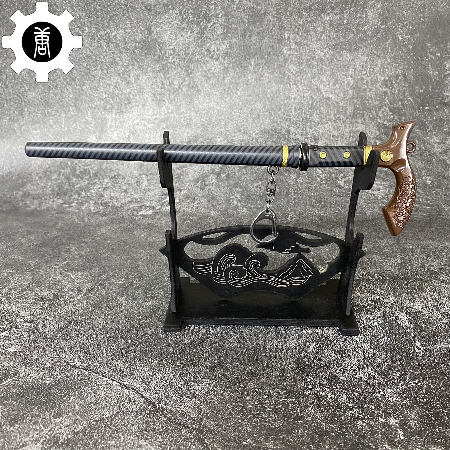 Game Judgment Cane Sword Metal Prop With Stand