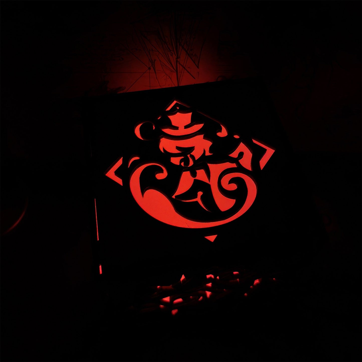 Kaveh Inspired Wooden Cube Light Desk Decor