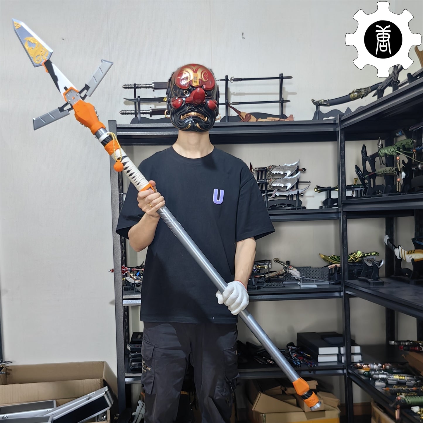 3D Printed Life-Size Valkyrie Heirloom Suzaku Spear Cosplay Prop