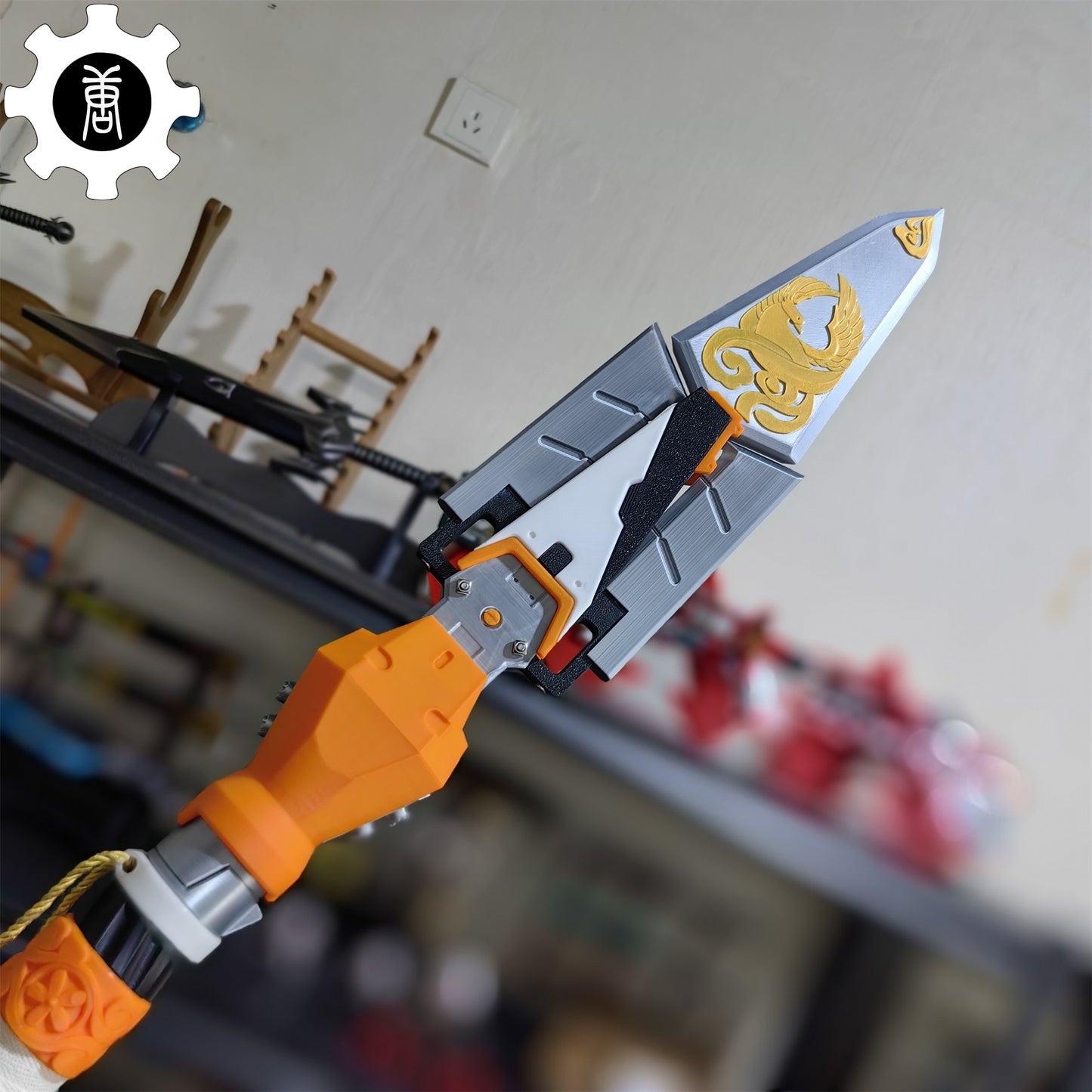3D Printed Life-Size Valkyrie Heirloom Suzaku Spear Cosplay Prop