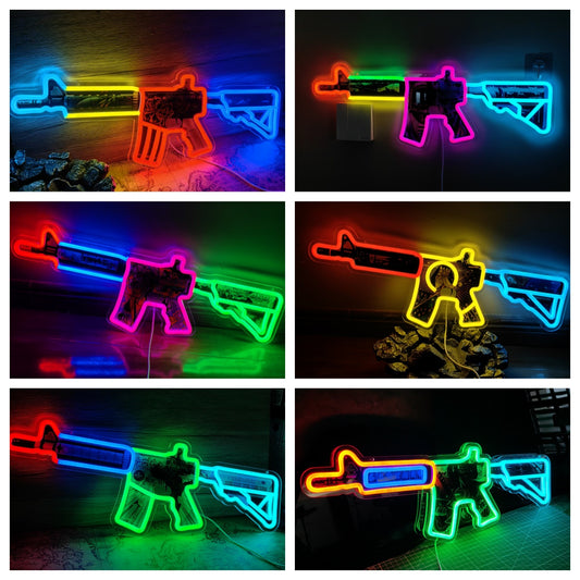 Customized CSGO M4A4 Neon Light Game Room Wall Decor