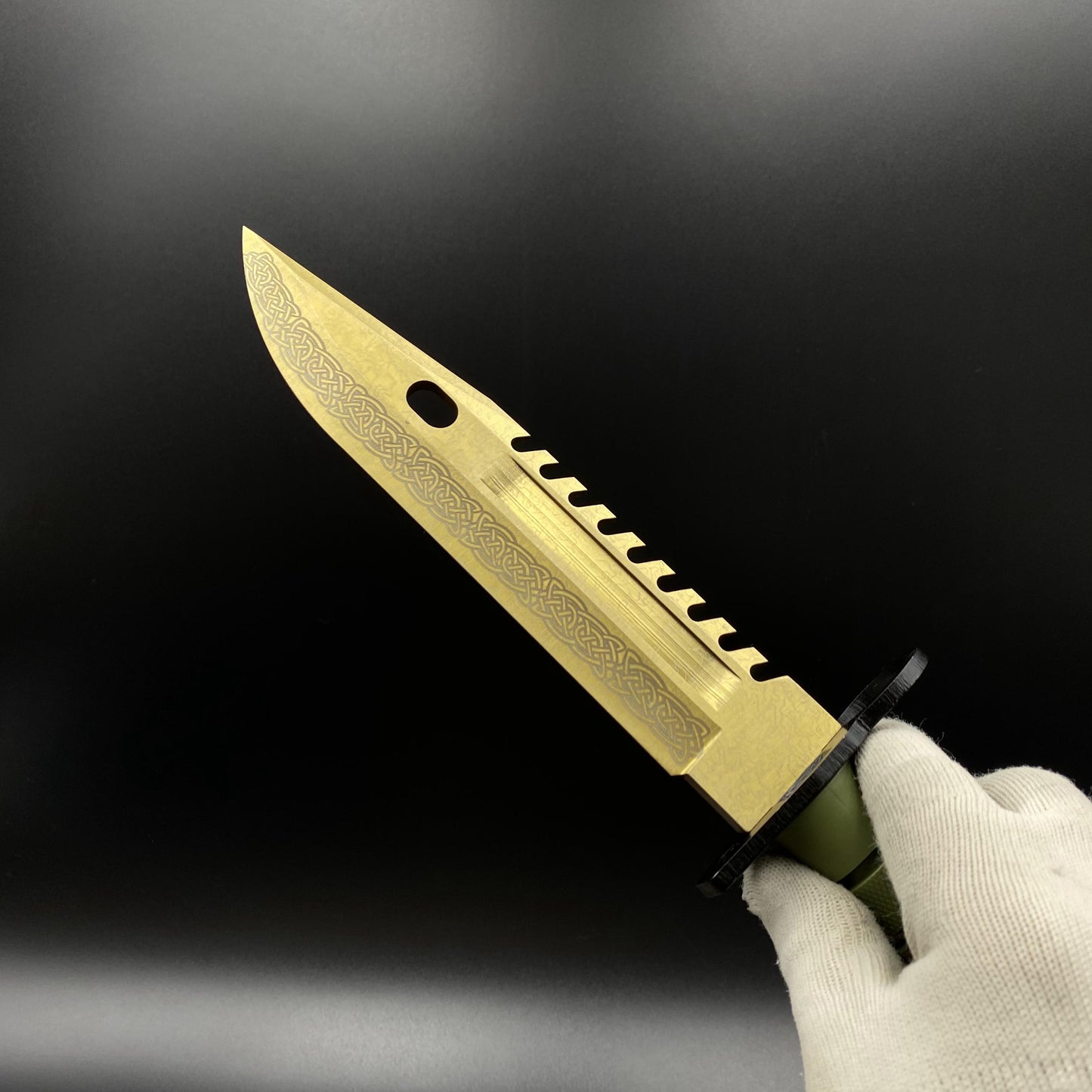 Life-Size CS Lore Skin M9 Bayonet 420 Steel Dull Blade Replica For Collection