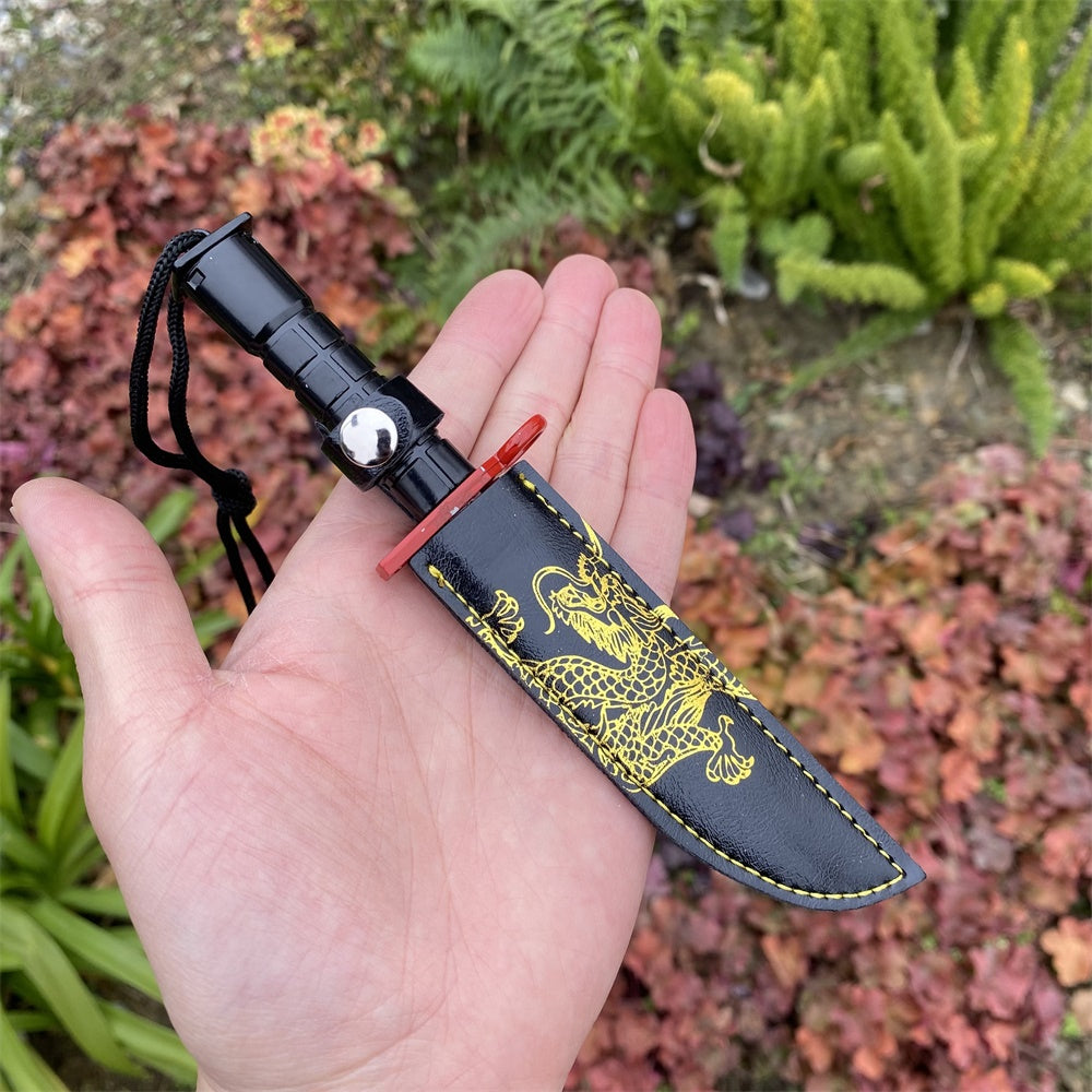 Fake Prop M9 Bayonet Crimson Web Blunt Dagger With Leather Case 16CM/6.3"