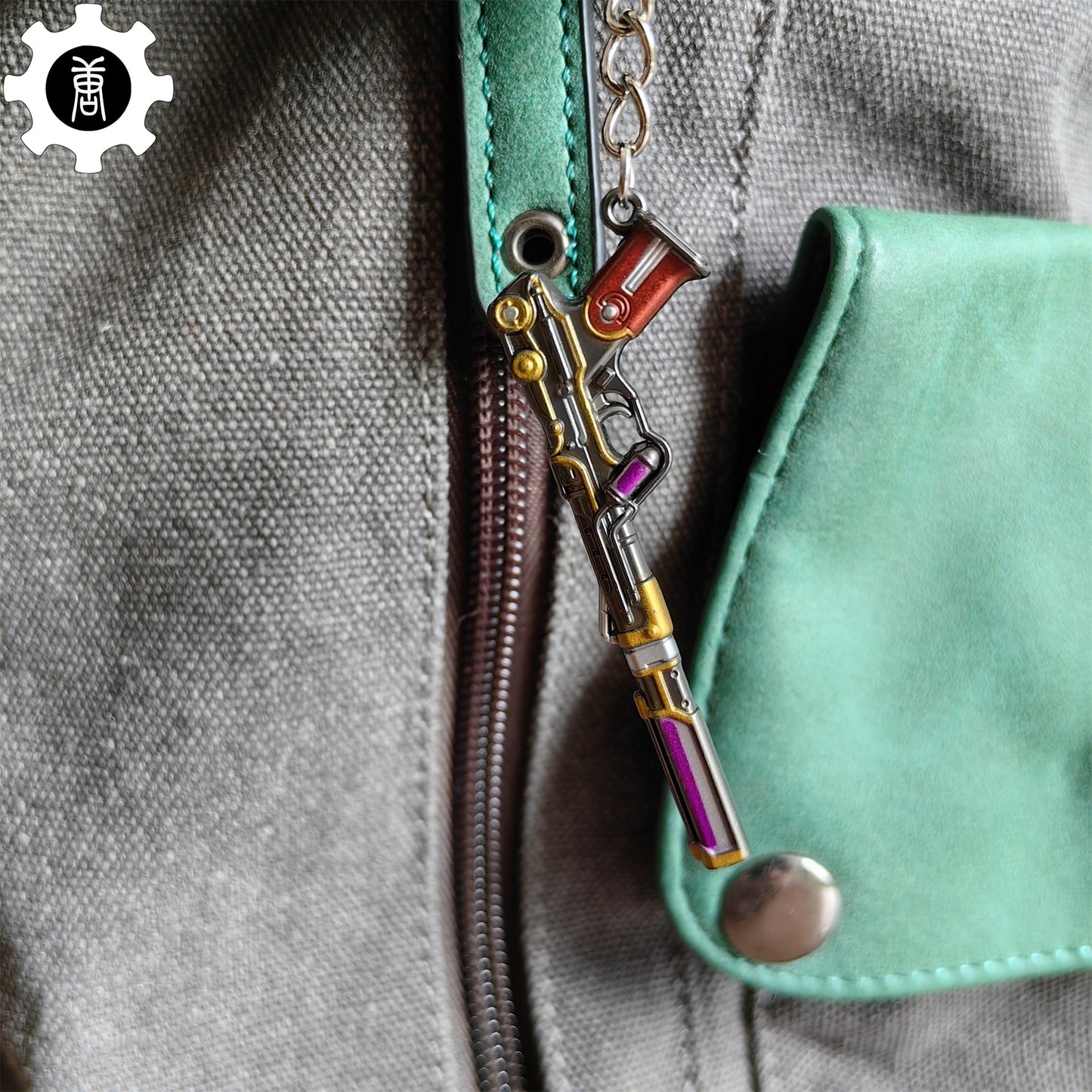 Metal Magepunk Ghost Gun Tiny KeyChain Pendant