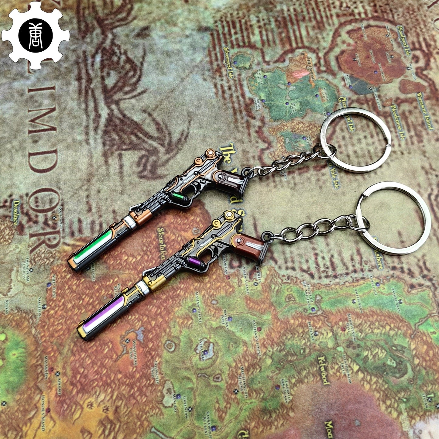 Metal Magepunk Ghost Gun Tiny KeyChain Pendant