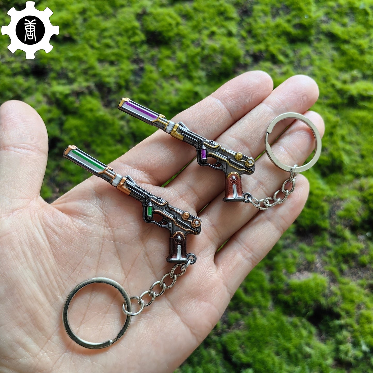 Metal Magepunk Ghost Gun Tiny KeyChain Pendant