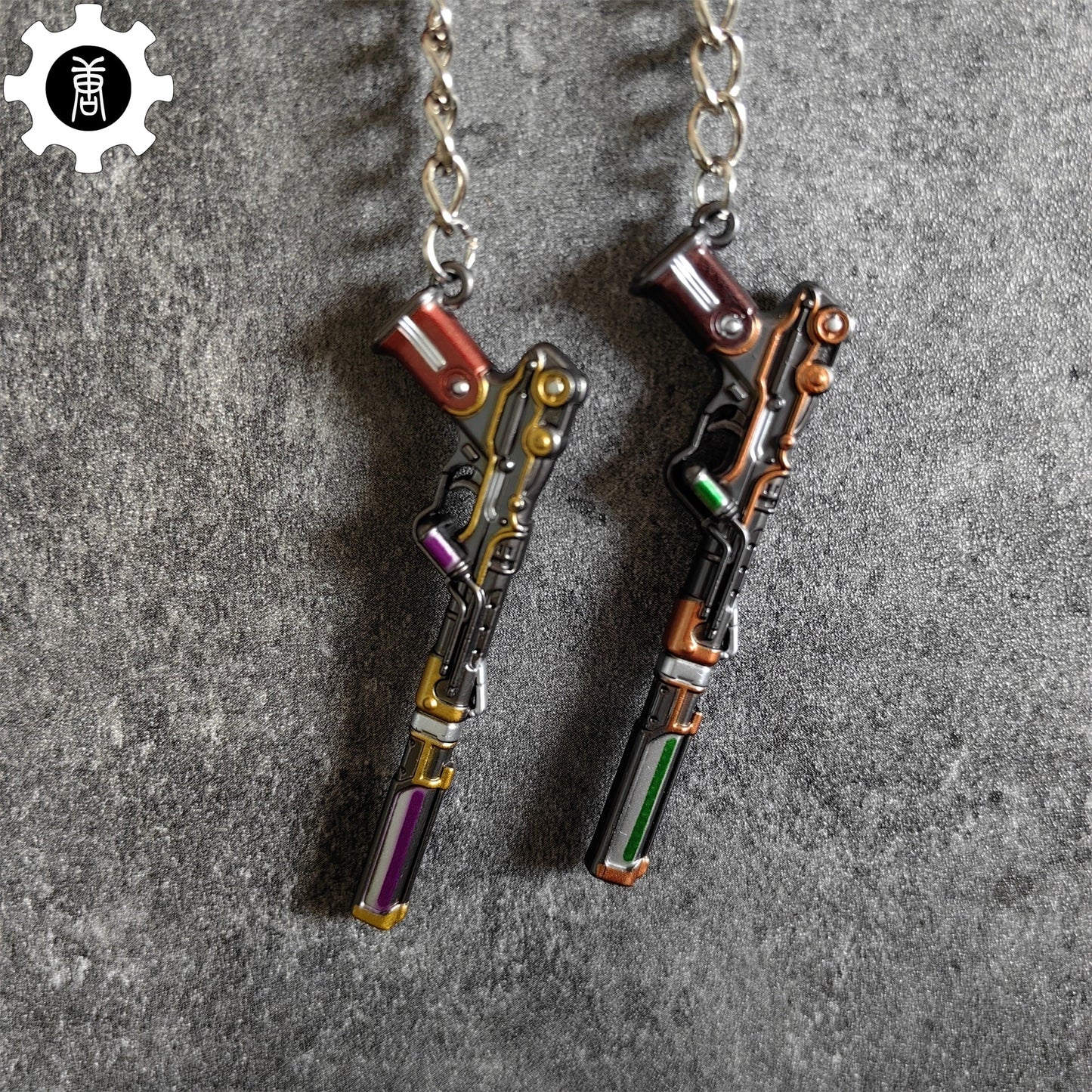 Metal Magepunk Ghost Gun Tiny KeyChain Pendant