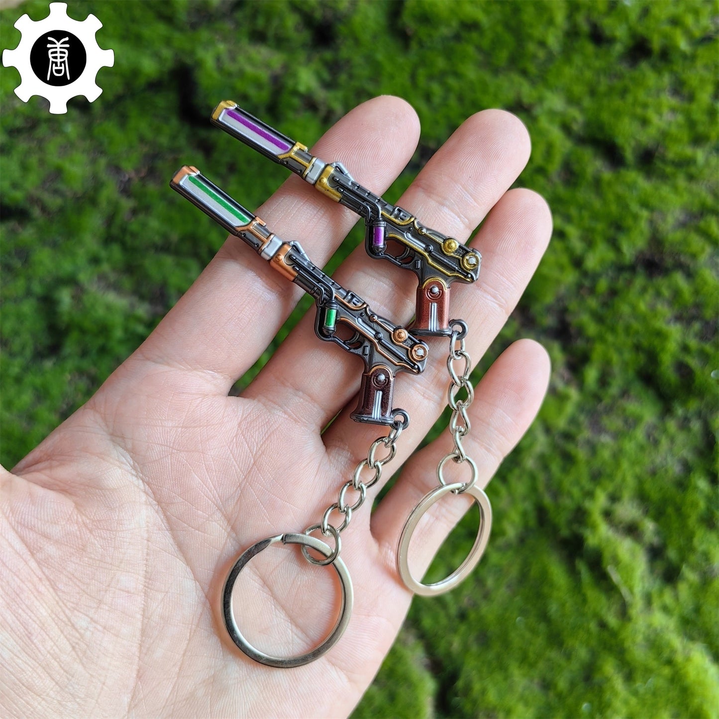 Metal Magepunk Ghost Gun Tiny KeyChain Pendant