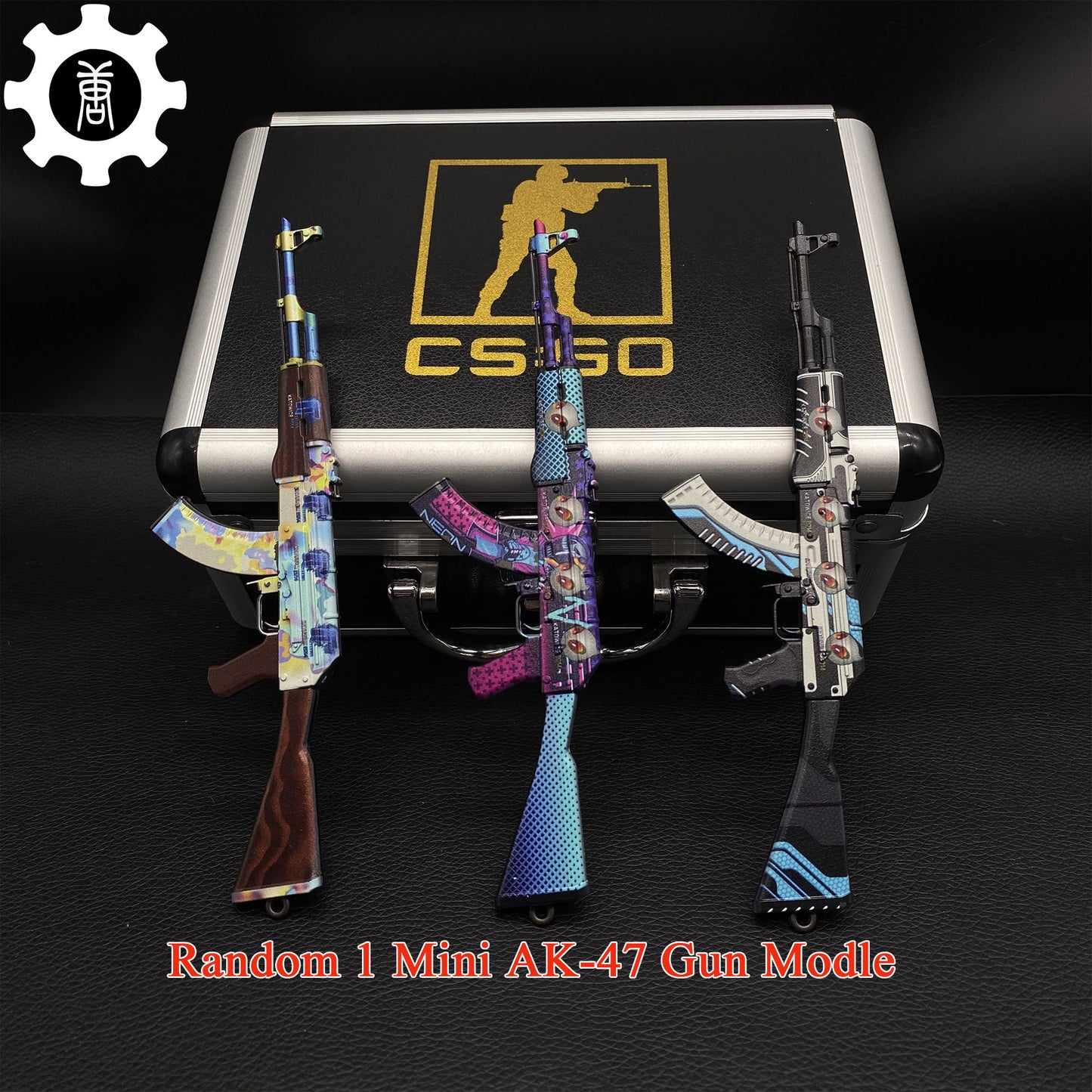 Marble Fade Balisong Karambit Stickers Keychains Mini AK Gift Case