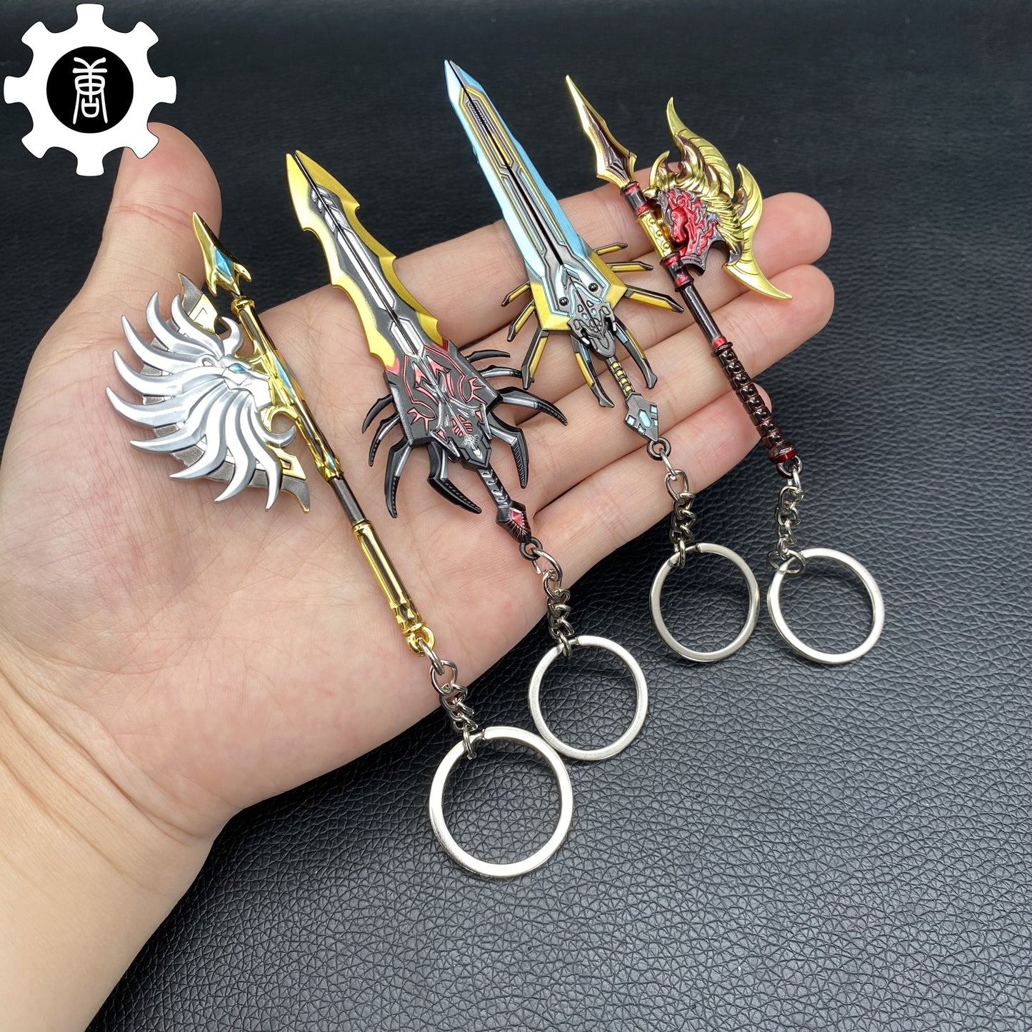 Marble Fade Balisong Karambit Stickers Keychains Mini AK Gift Case
