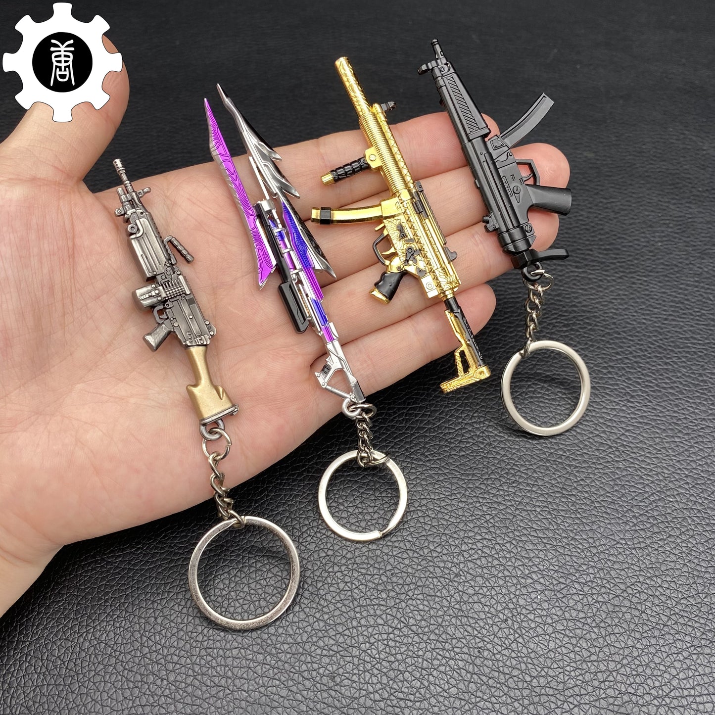 Marble Fade Balisong Karambit Stickers Keychains Mini AK Gift Case