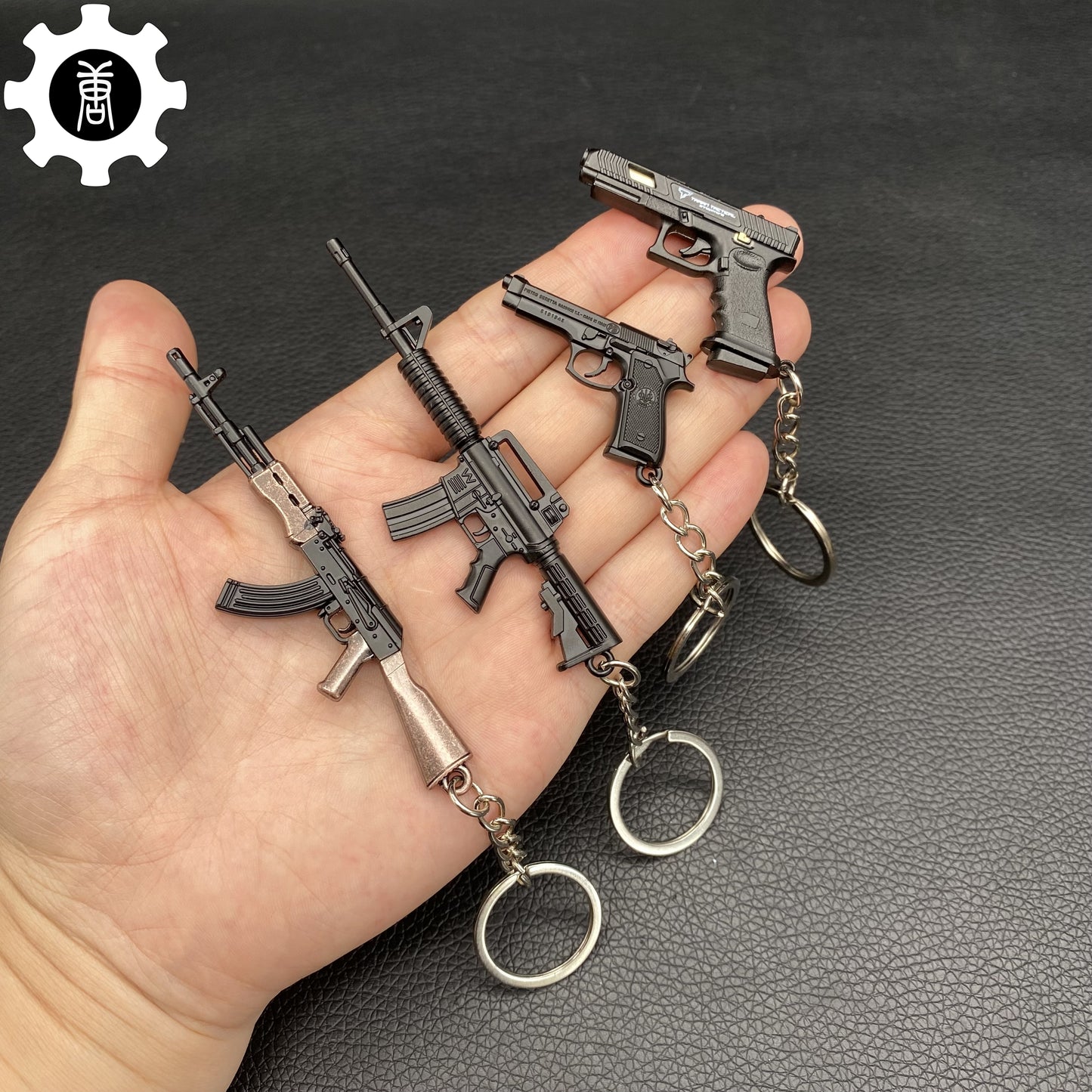 Marble Fade Balisong Karambit Stickers Keychains Mini AK Gift Case