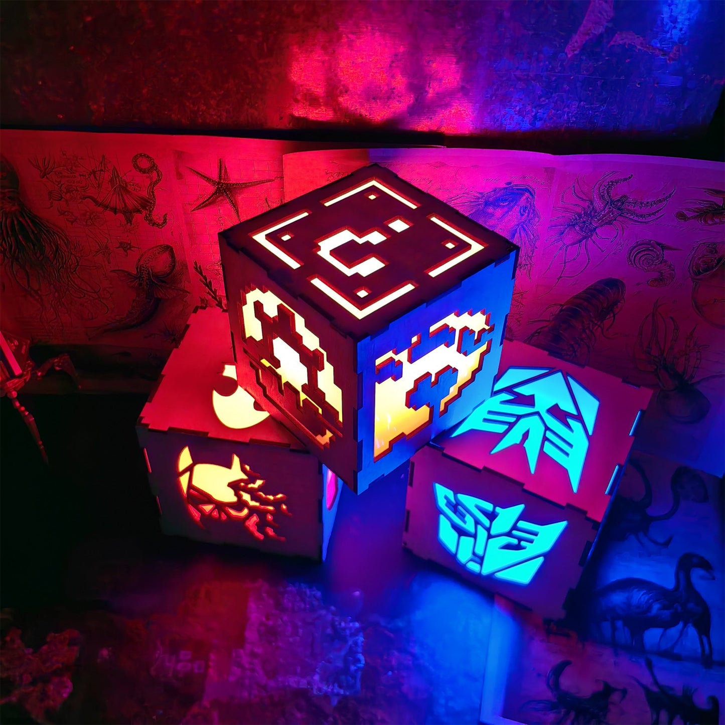 Classical Game Fire Flower Inspired Night Light Room Decor