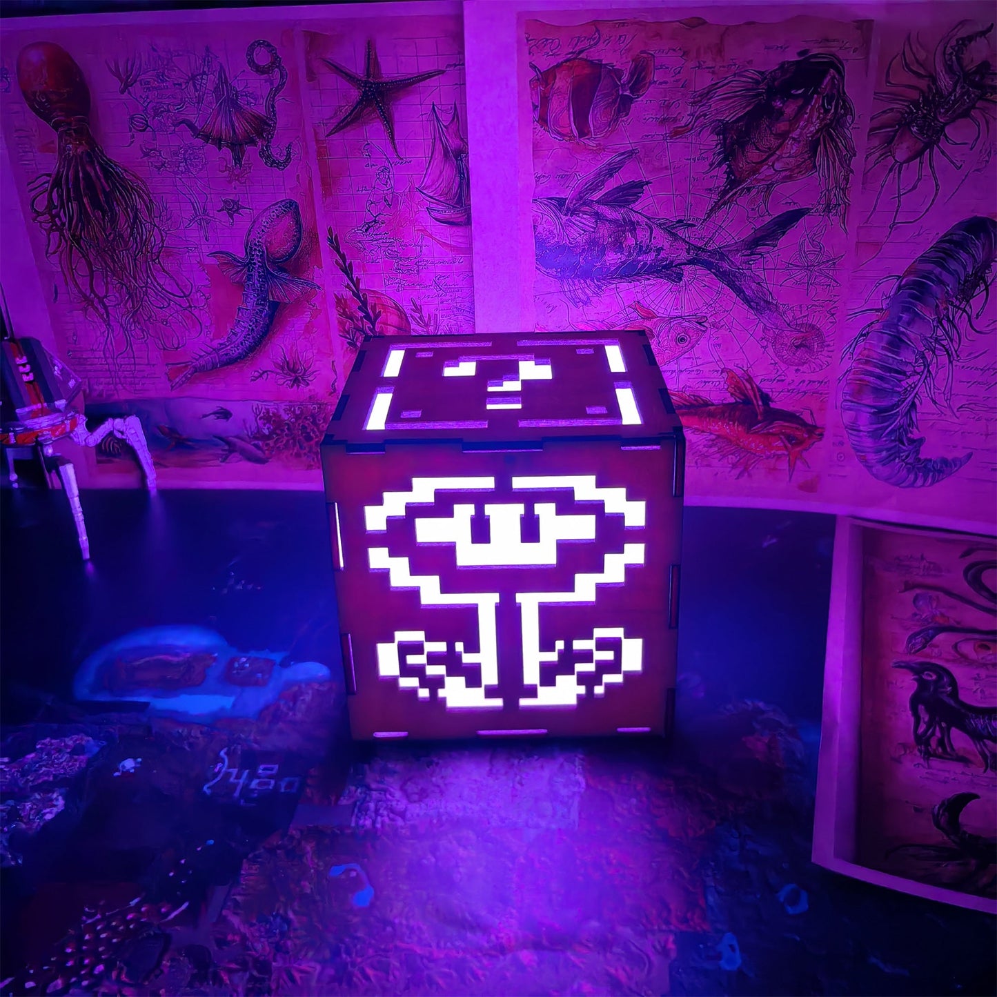 Classical Game Fire Flower Inspired Night Light Room Decor