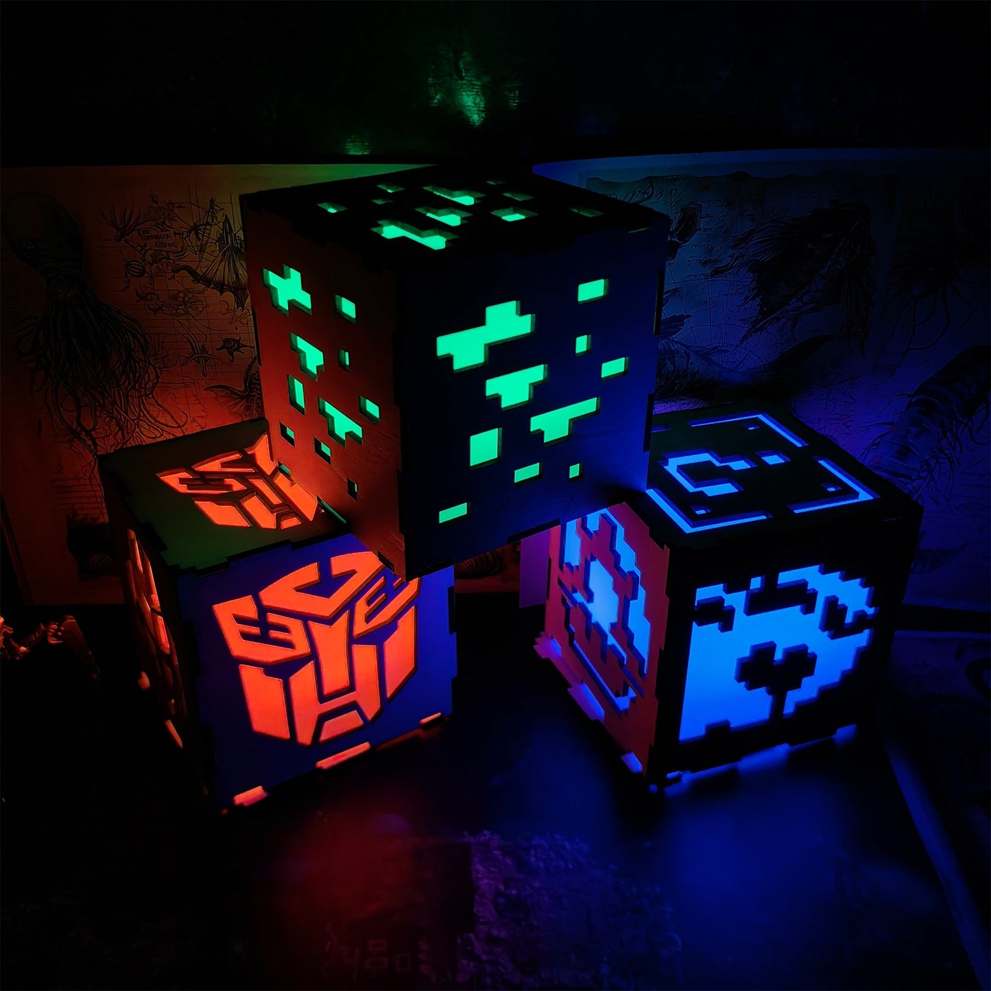 Handmade Minecraft Wooden Lantern Night Light