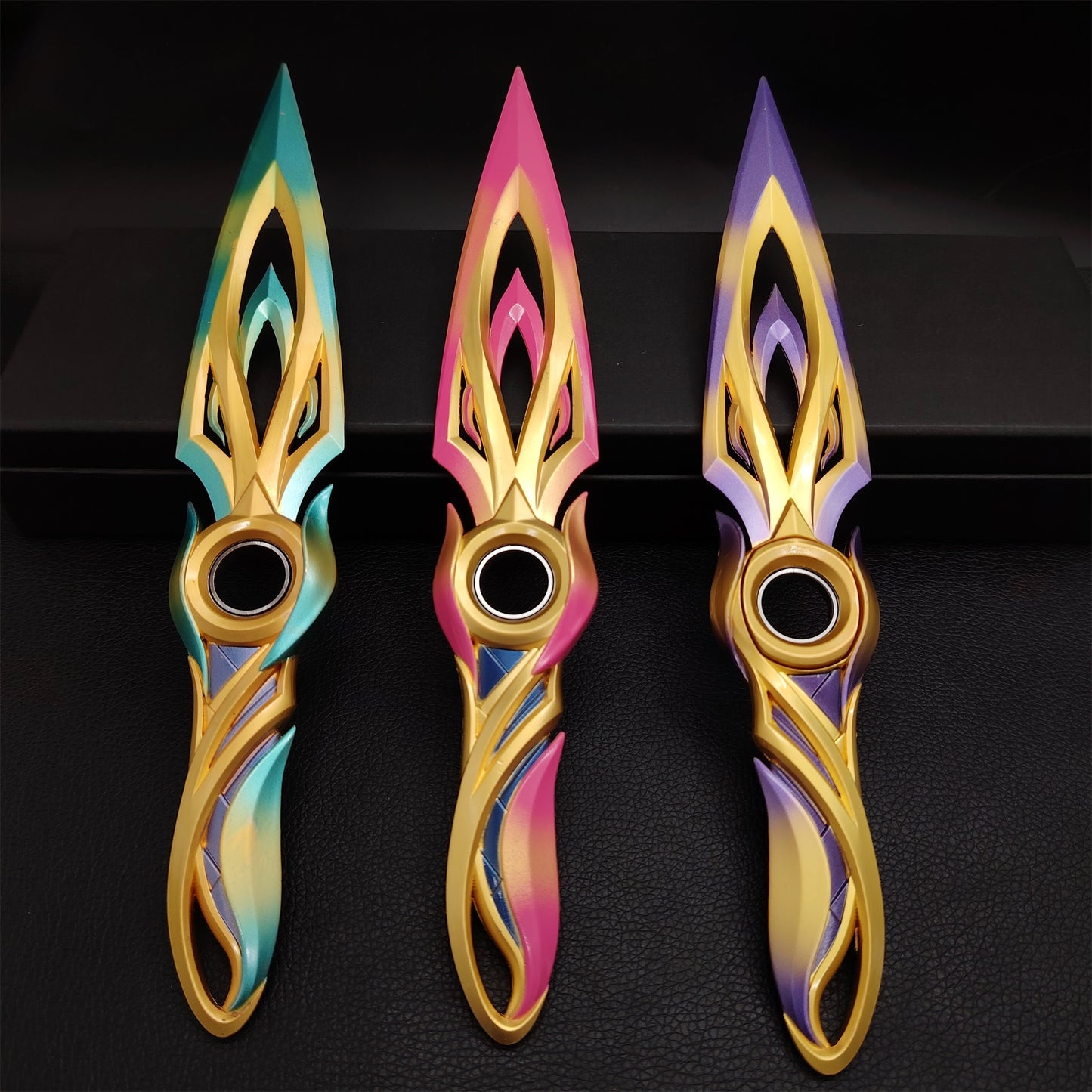 Metal Dull Blade Mystbloom Kunai 11'' Game Prop 3 Colors