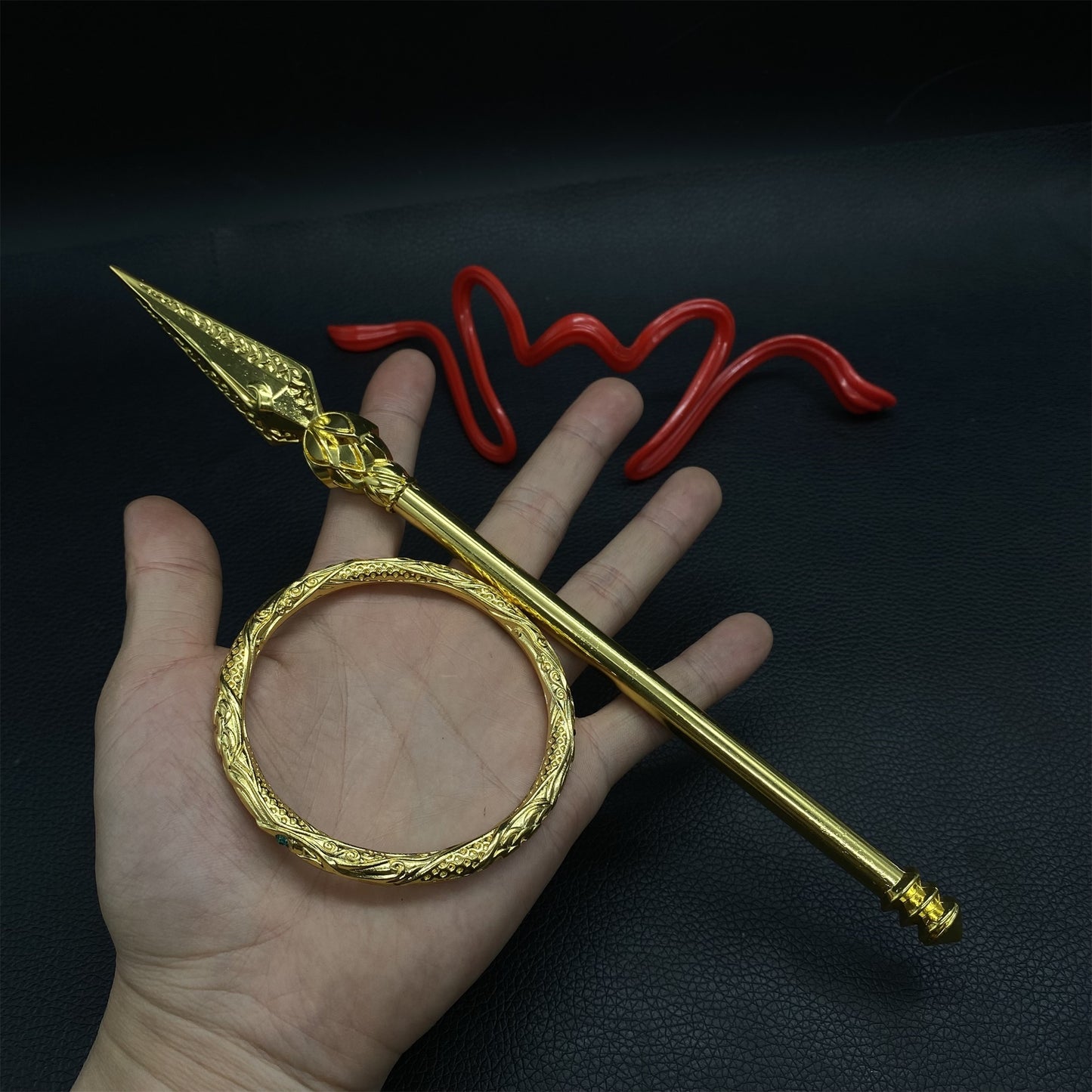 Ne Zha Fire Tipped Spear Universe Ring Red Armillary Sash Replicas