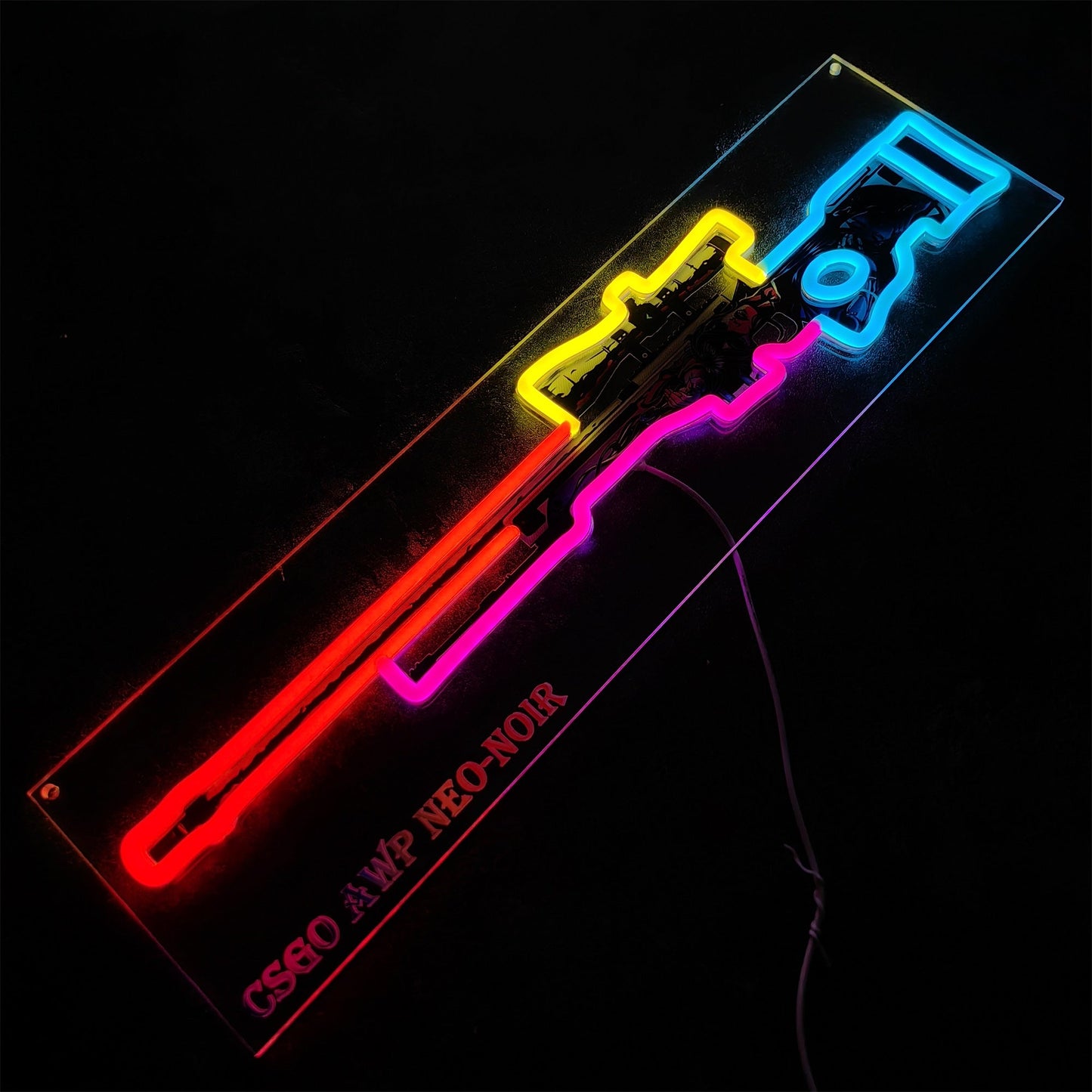 AWP Neo-Noir Sniper Gun Neon Light Wall Decor