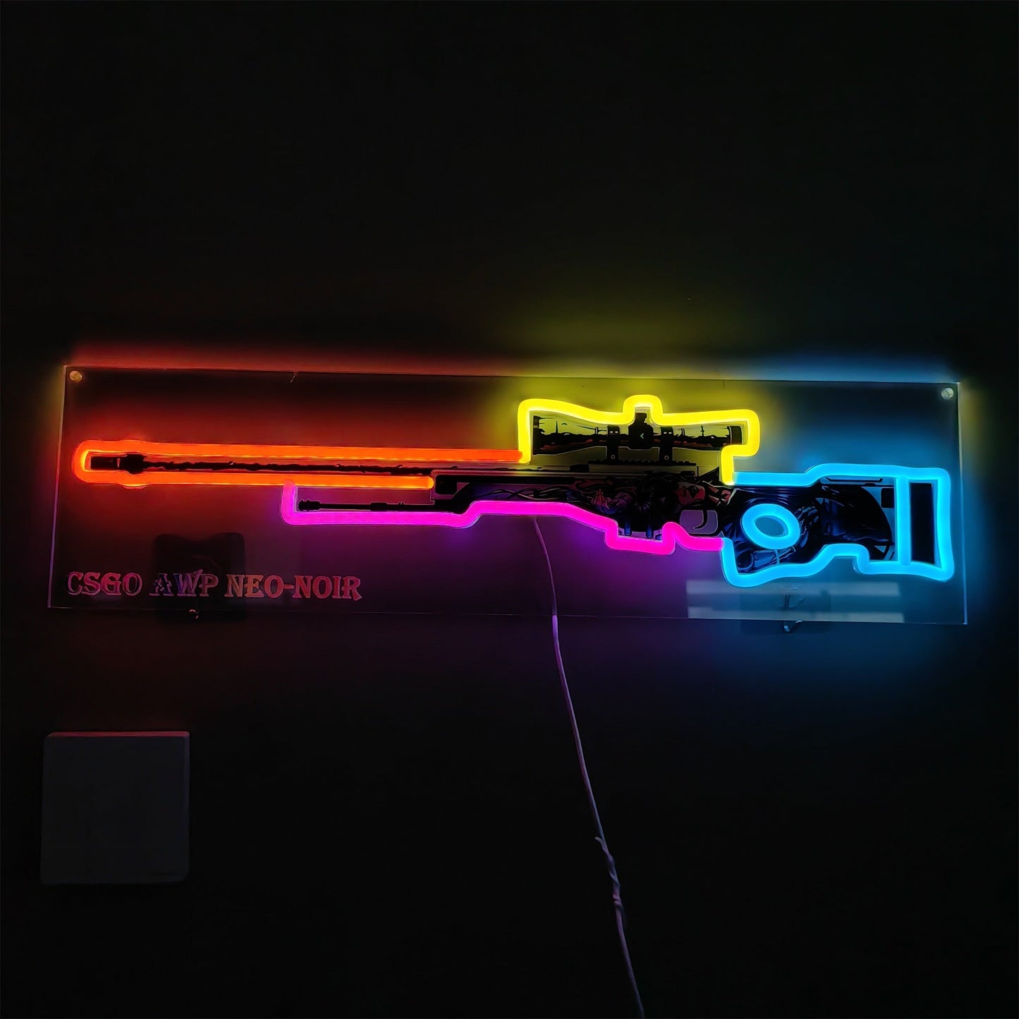 AWP Neo-Noir Sniper Gun Neon Light Wall Decor