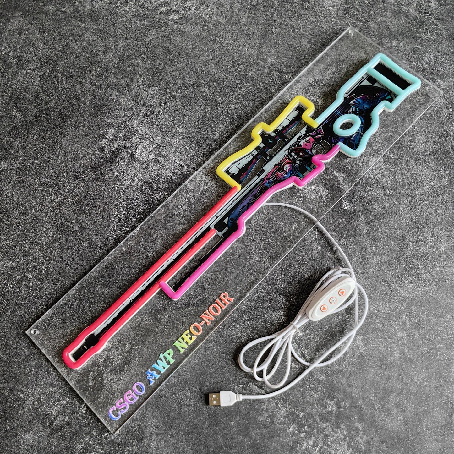 AWP Neo-Noir Sniper Gun Neon Light Wall Decor