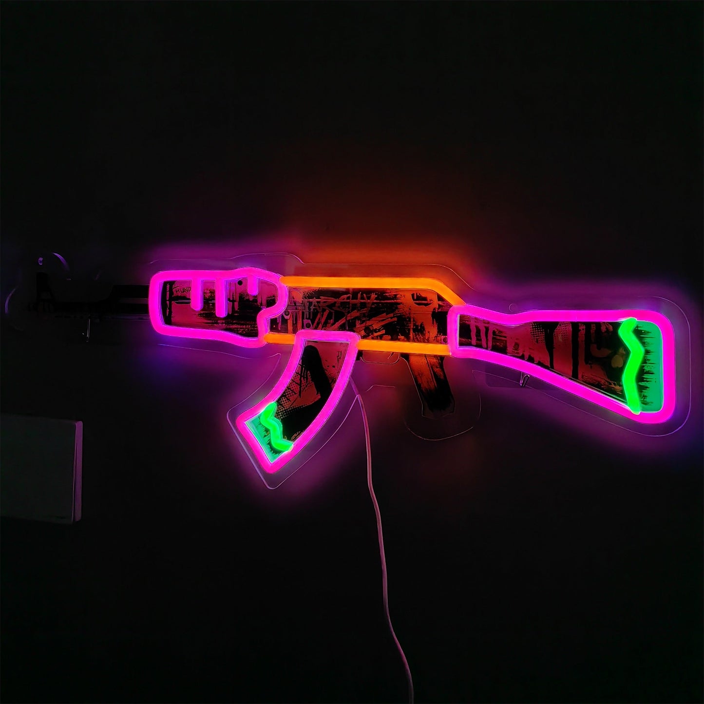 AK47 Neon Revolution 3D Colorful Neon Light Wall Decor