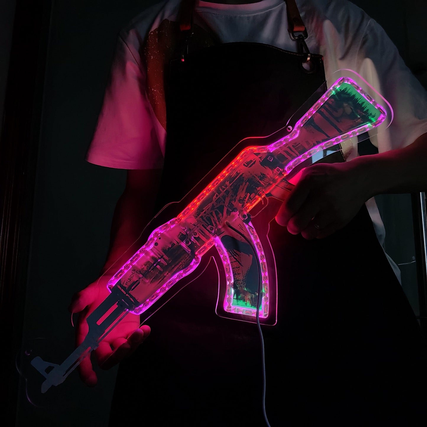 AK47 Neon Revolution 3D Colorful Neon Light Wall Decor