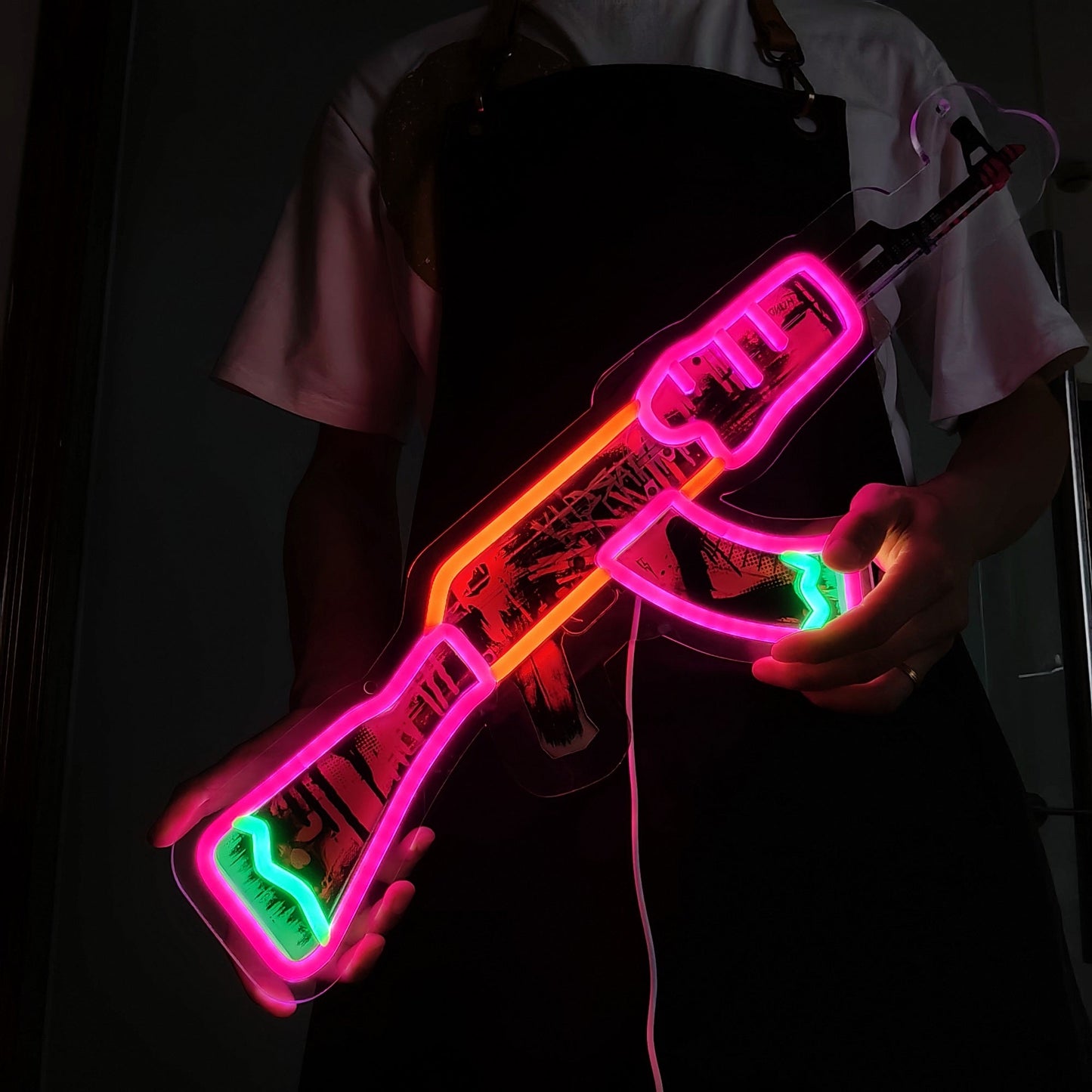 AK47 Neon Revolution 3D Colorful Neon Light Wall Decor