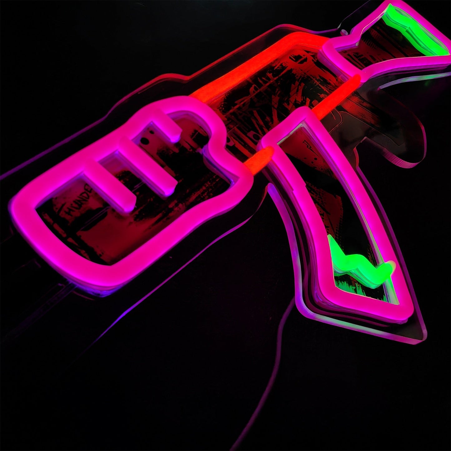 AK47 Neon Revolution 3D Colorful Neon Light Wall Decor