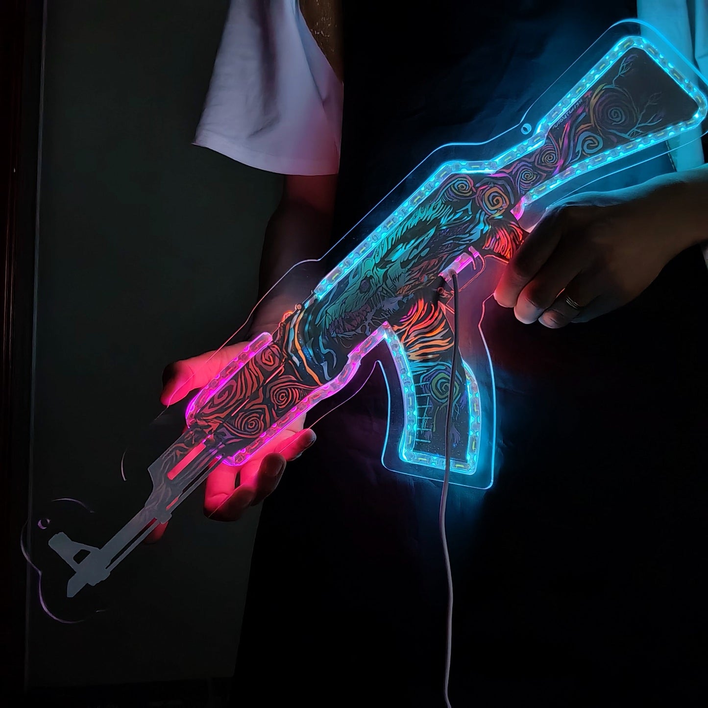 AK47 Nightwish 3D Colorful Night Neno Sign Wall Decor
