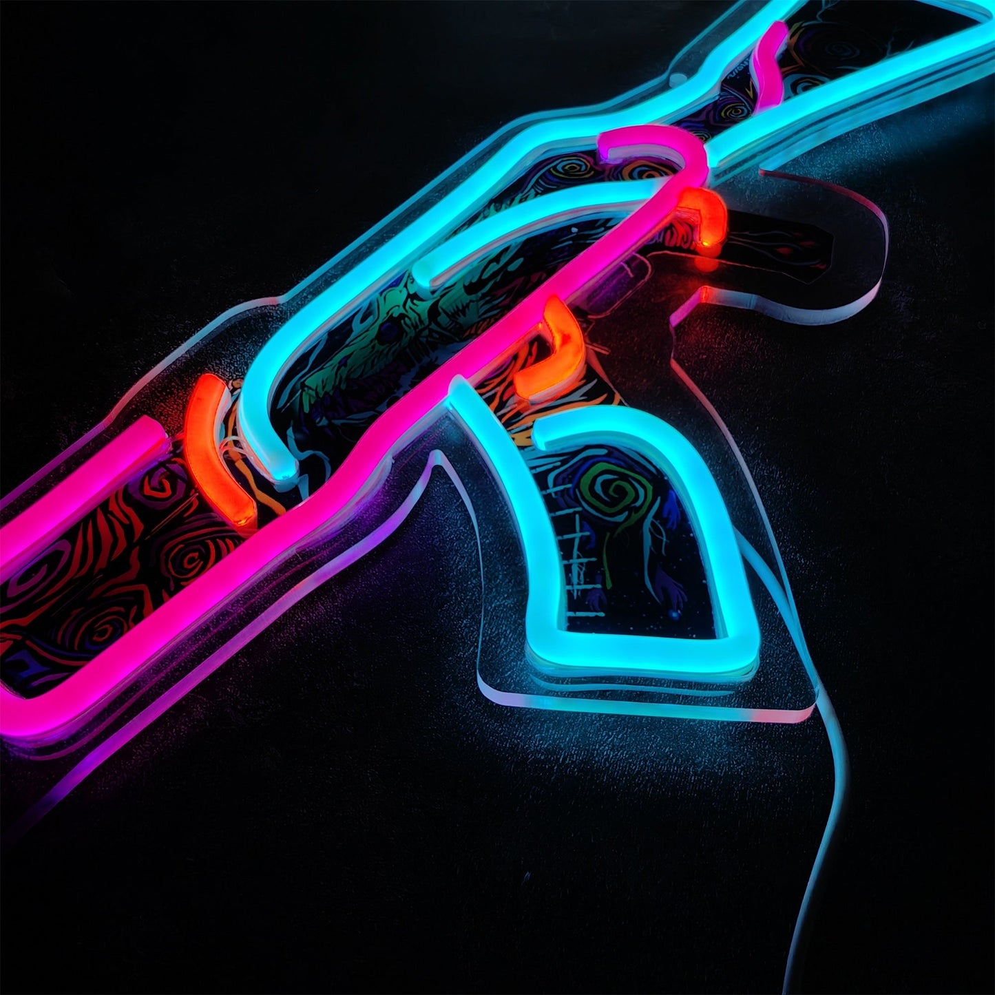 AK47 Nightwish 3D Colorful Night Neno Sign Wall Decor