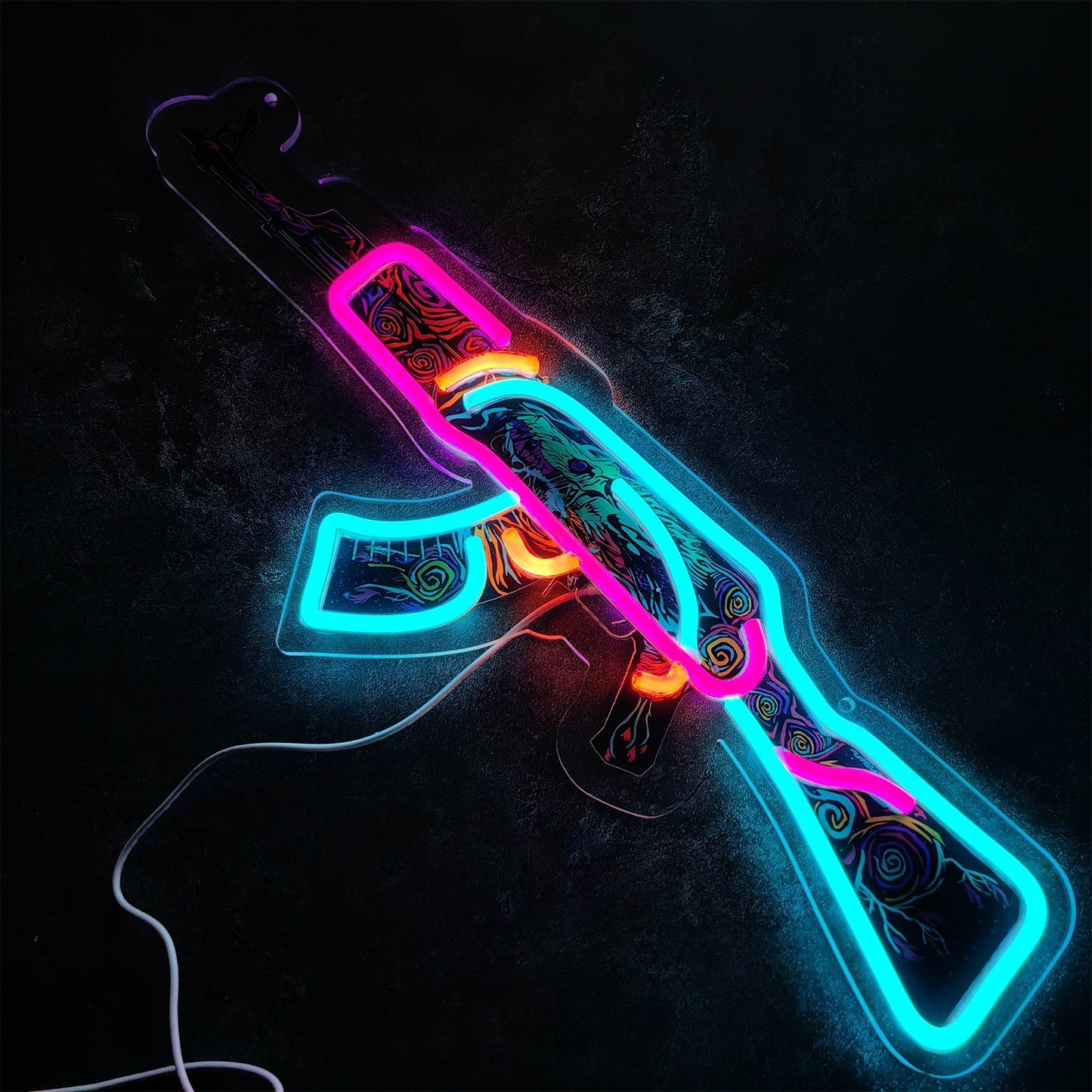 AK47 Nightwish 3D Colorful Night Neno Sign Wall Decor