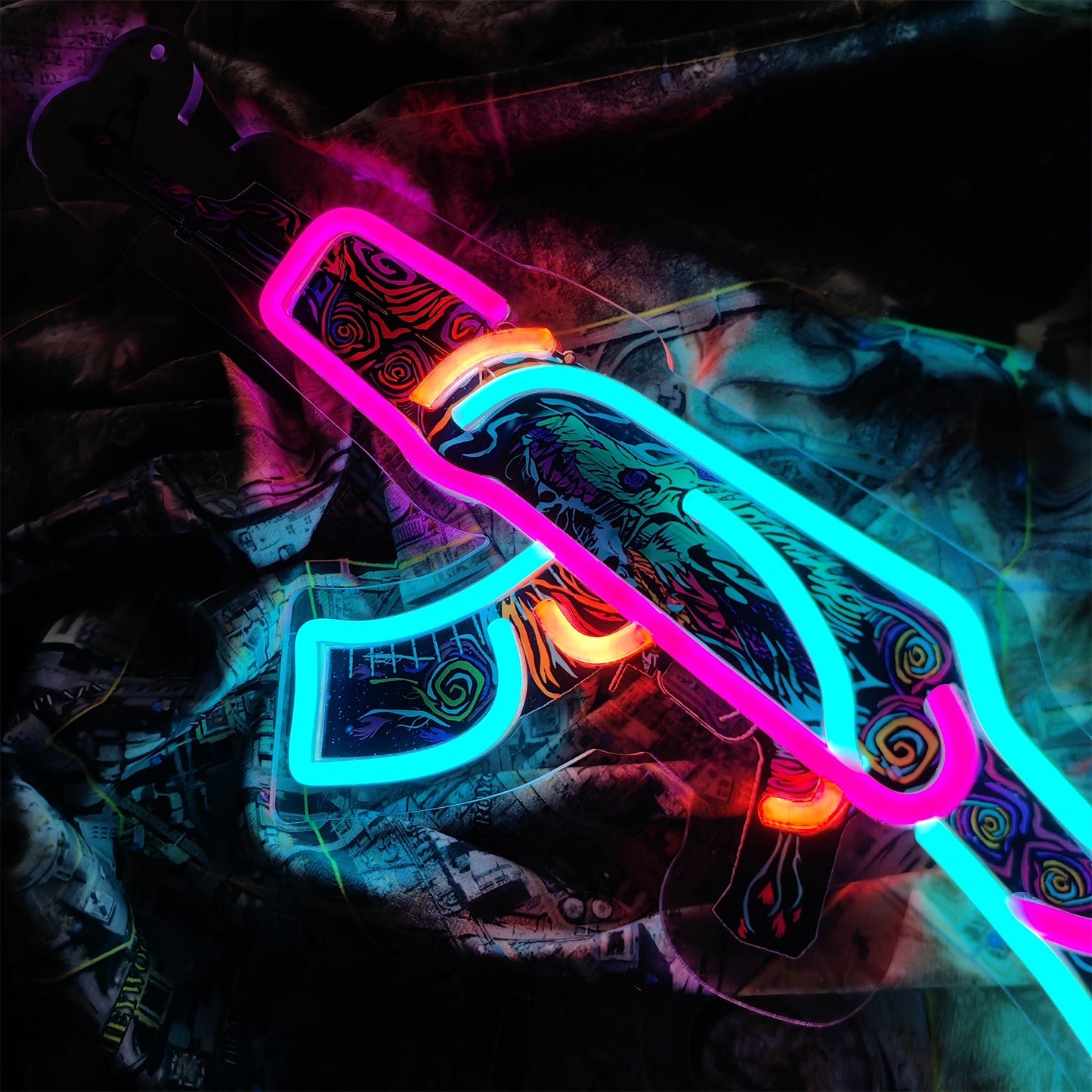 AK47 Nightwish 3D Colorful Night Neno Sign Wall Decor
