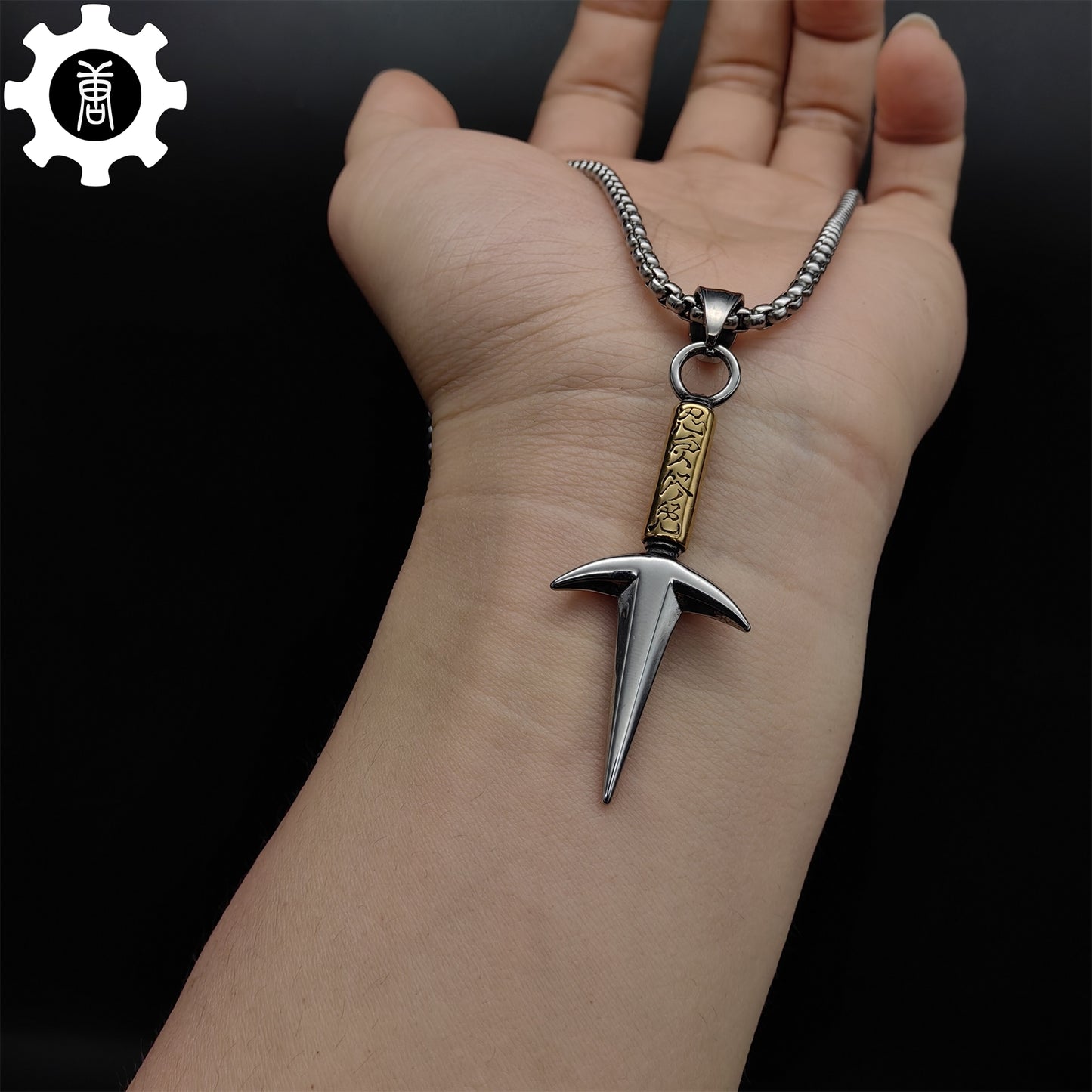 Ninja God Flying Kunai Tiny Metal Necklace