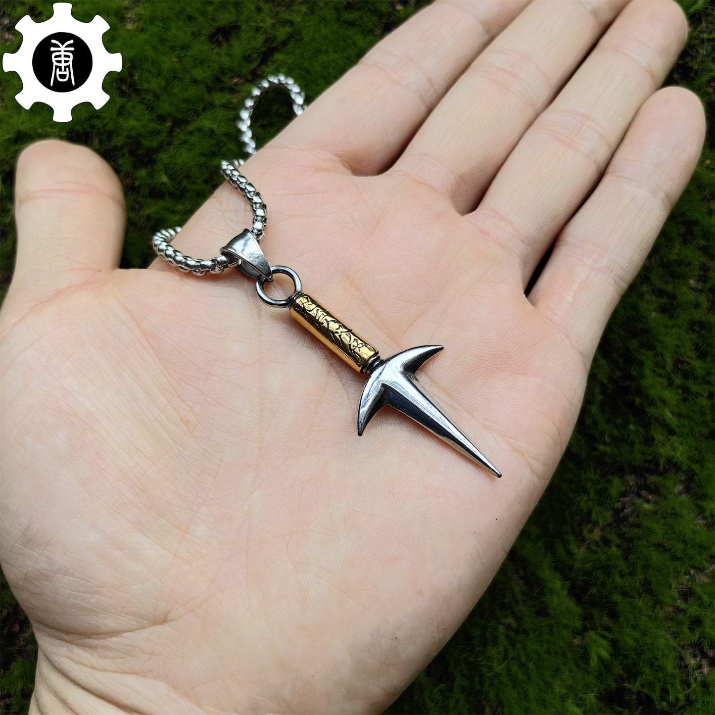 Ninja God Flying Kunai Tiny Metal Necklace