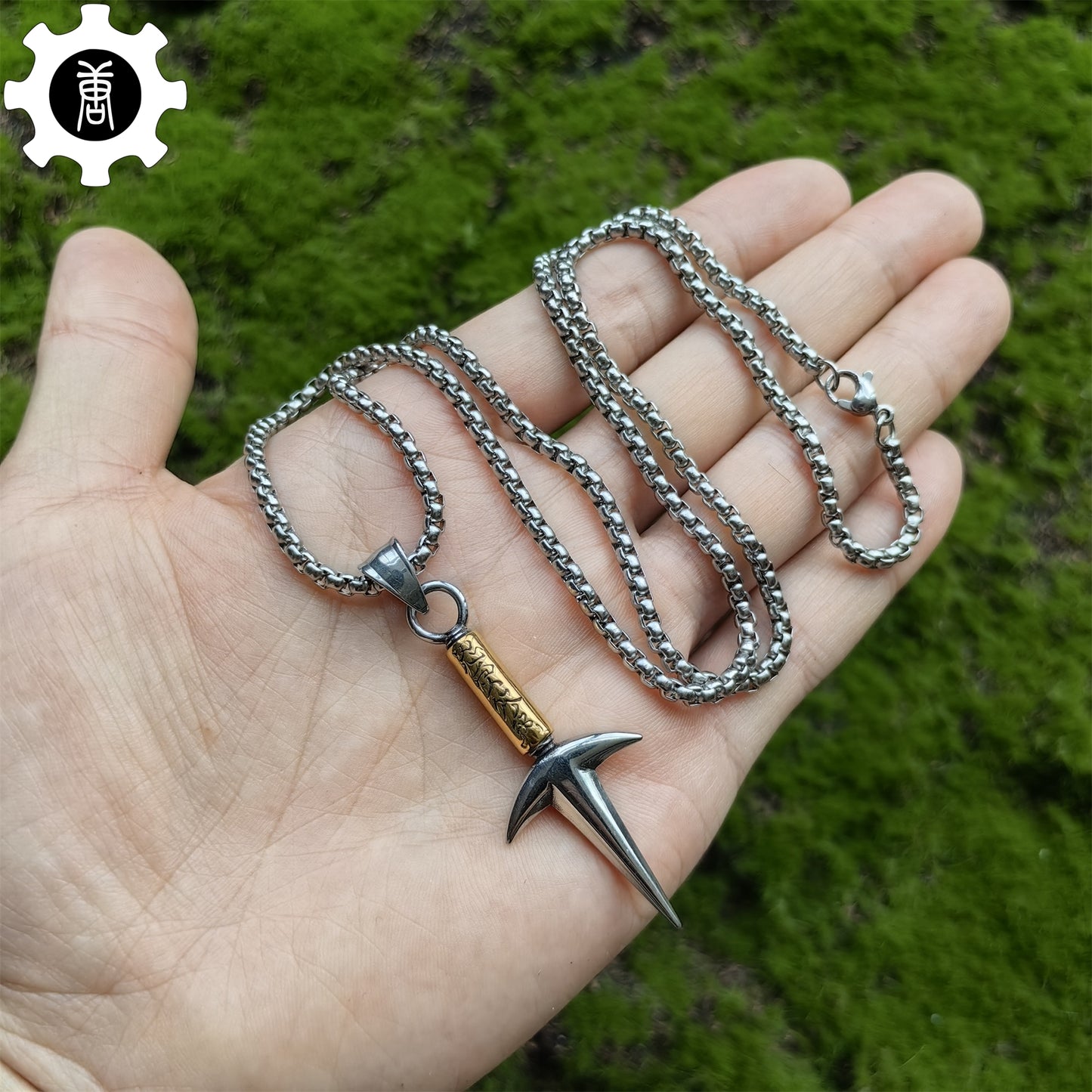 Ninja God Flying Kunai Tiny Metal Necklace