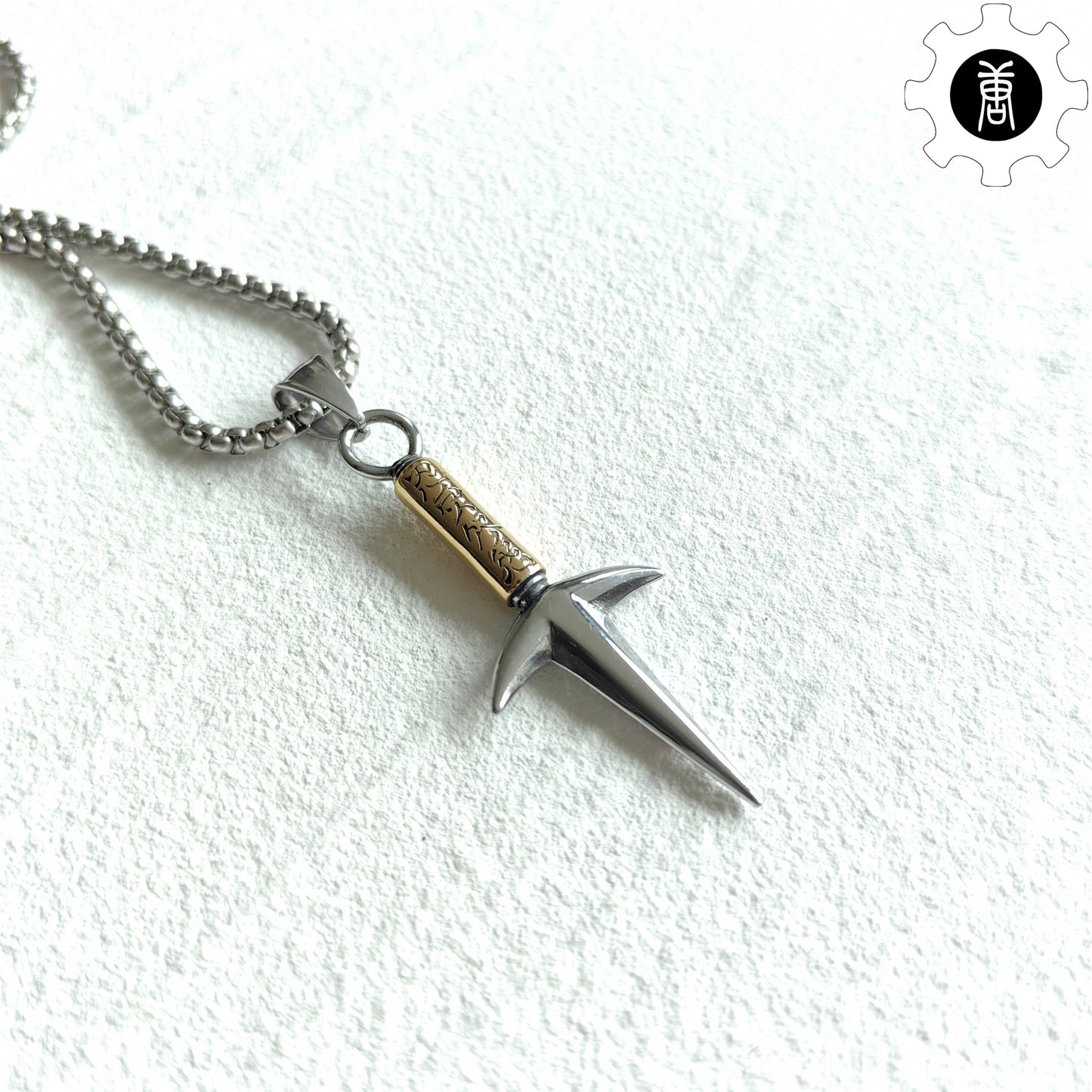 Ninja God Flying Kunai Tiny Metal Necklace