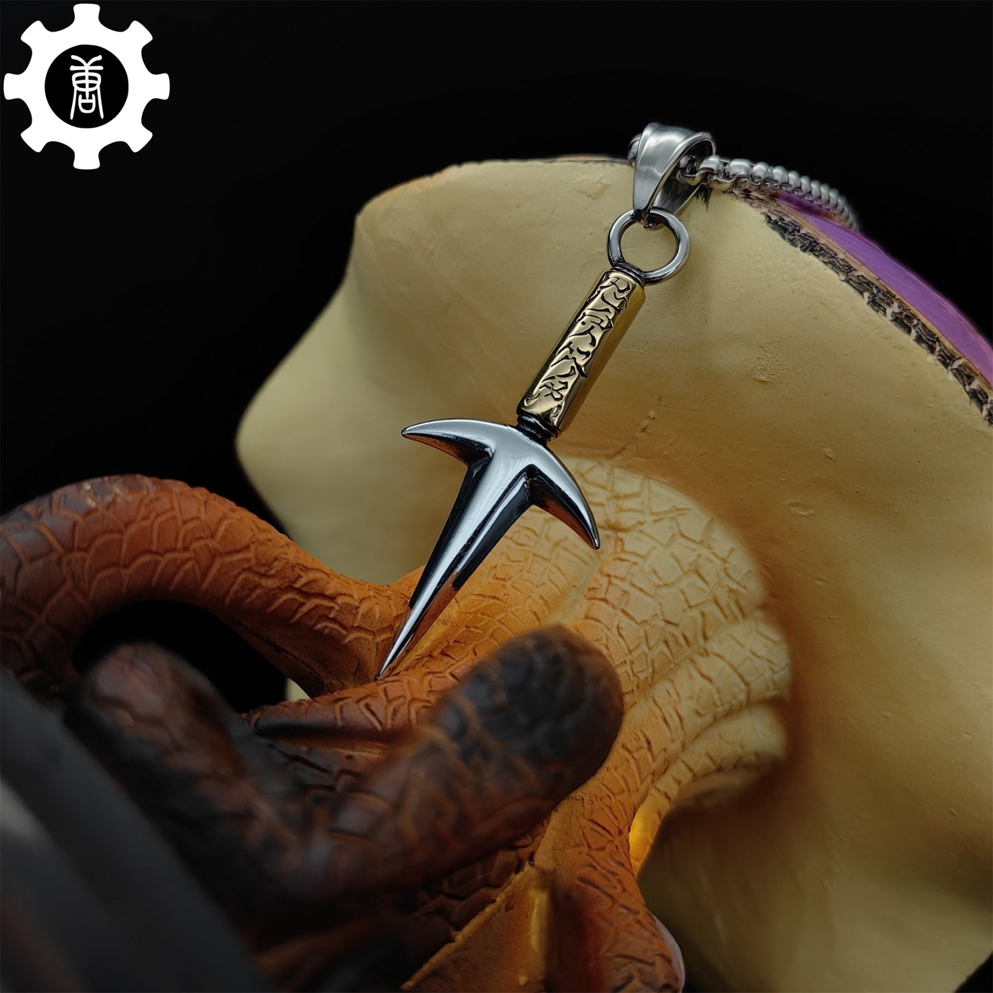 Ninja God Flying Kunai Tiny Metal Necklace