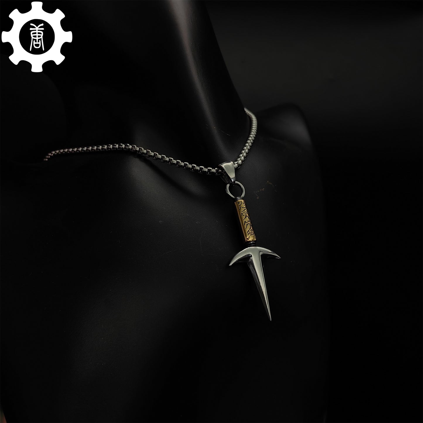 Ninja God Flying Kunai Tiny Metal Necklace