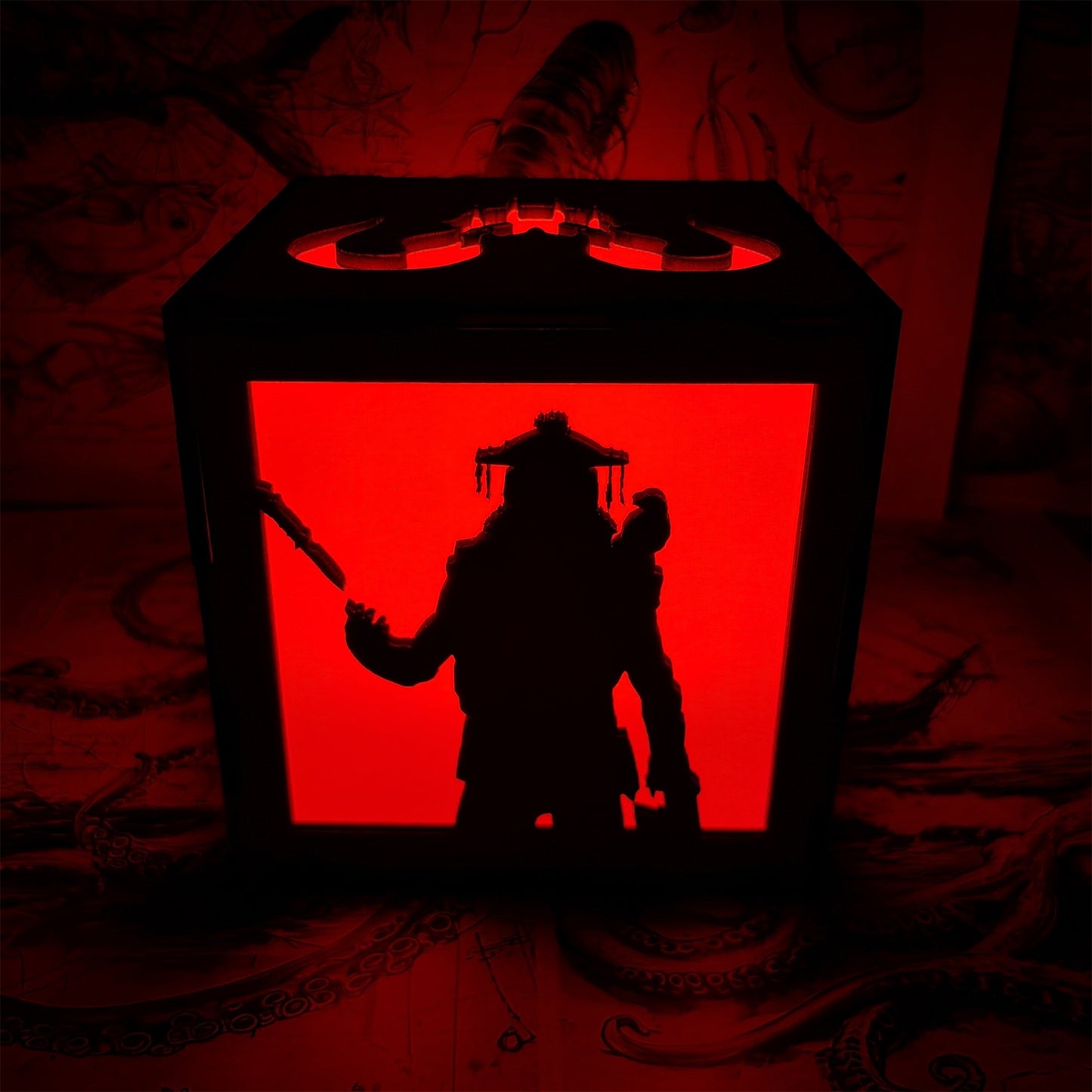 Octane Valkyrie Wood Cube Light Desk Decor