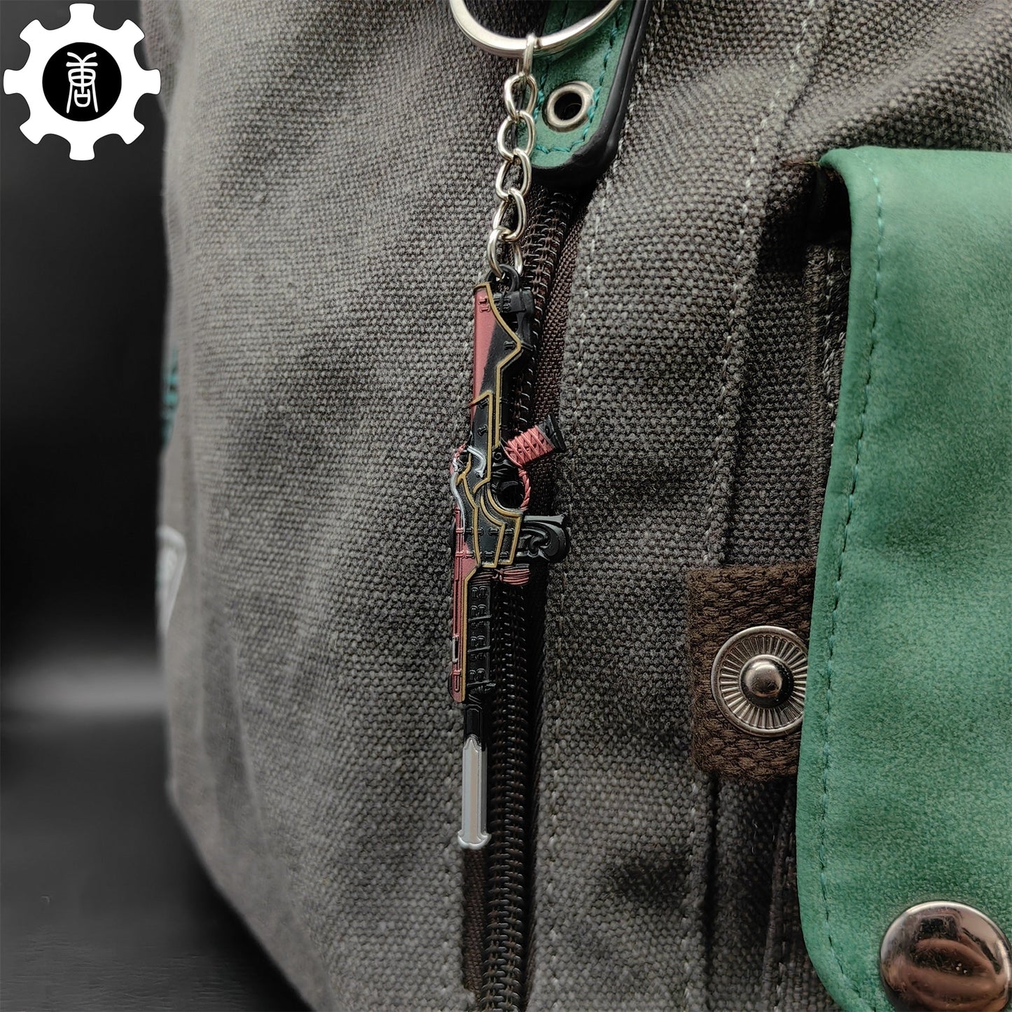Metal Oni Phantom Gun Tiny Keychain Pendant