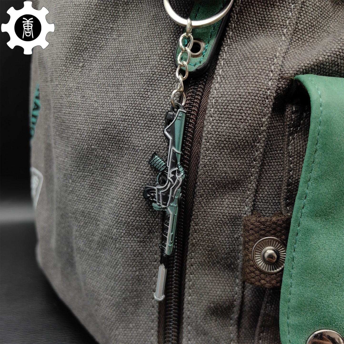 Metal Oni Phantom Gun Tiny Keychain Pendant