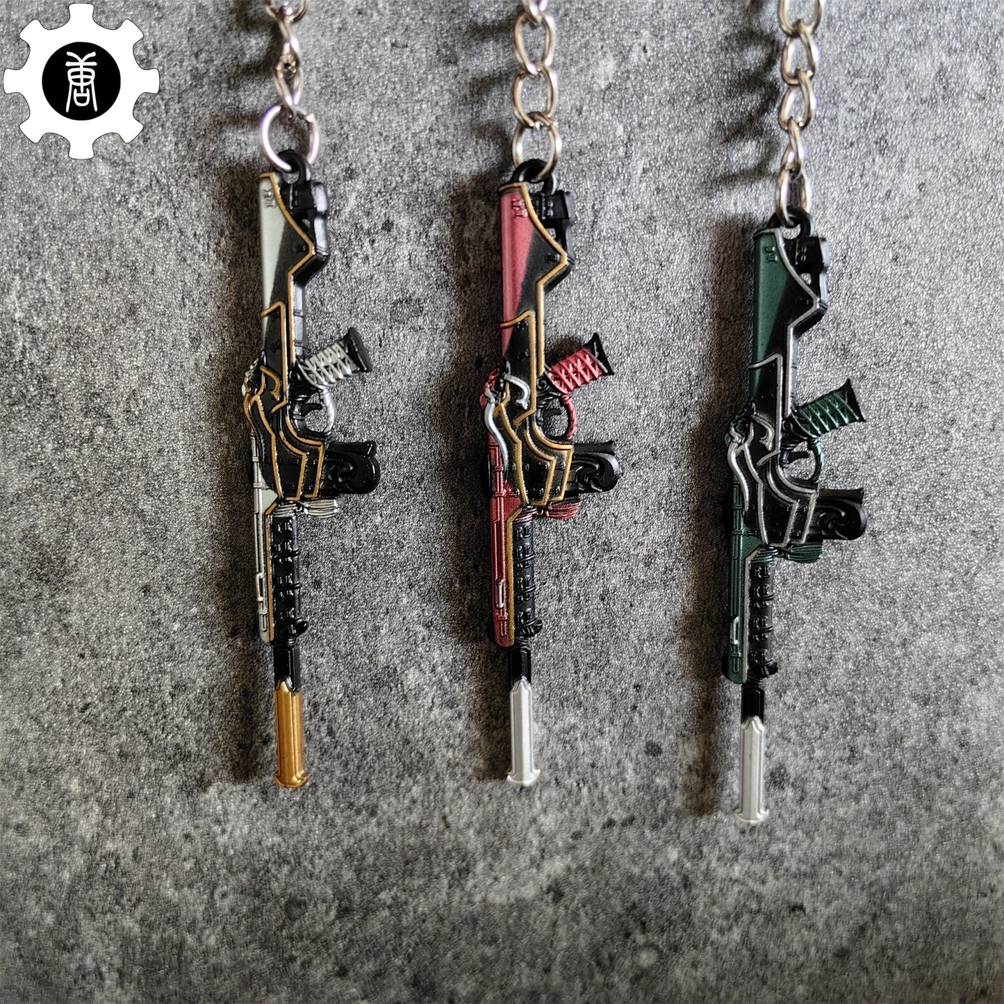 Metal Oni Phantom Gun Tiny Keychain Pendant