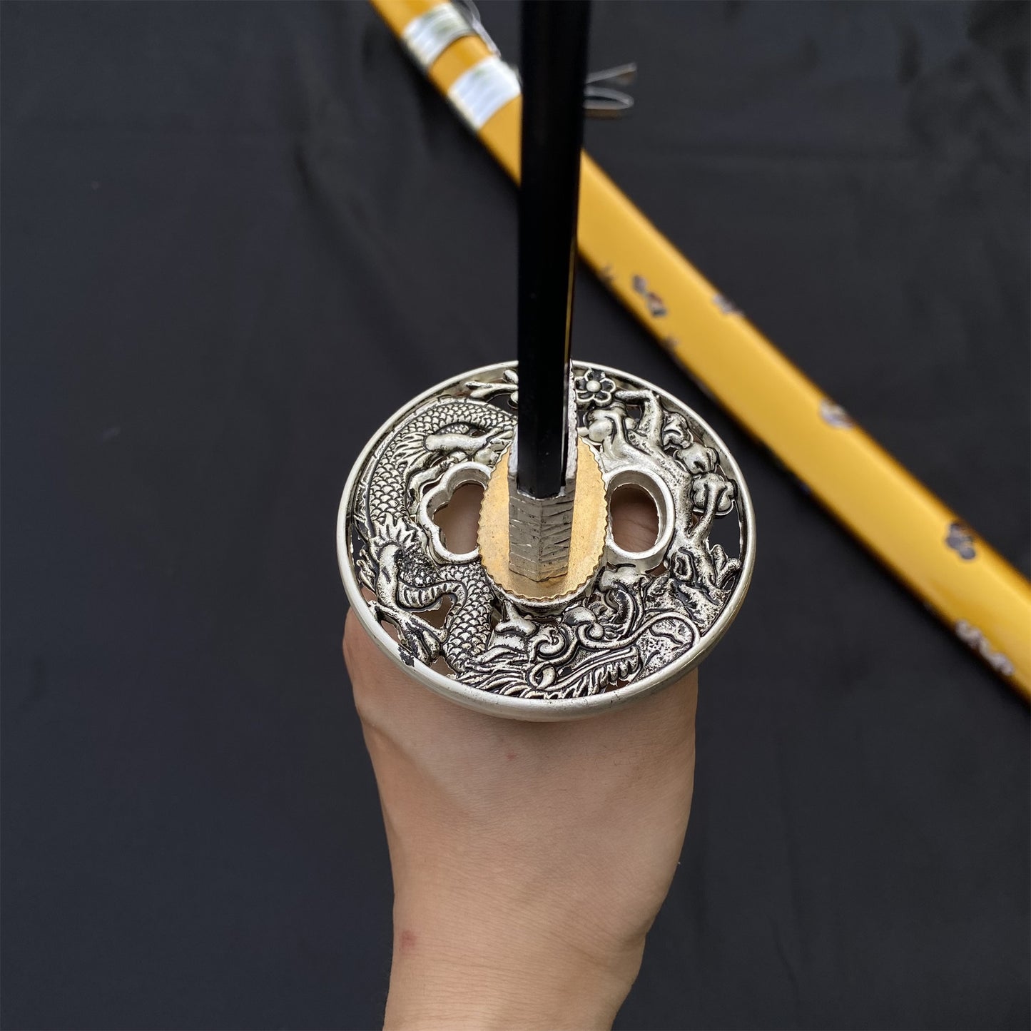 Life-size Yellow Dragon Design Samurai Katana Replica