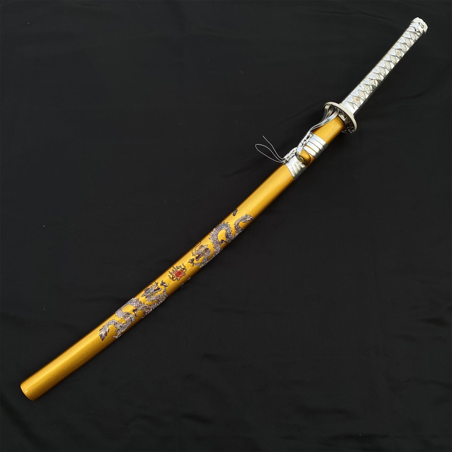 Life-size Yellow Dragon Design Samurai Katana Replica