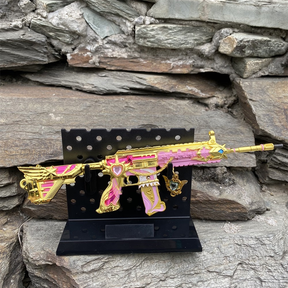 Pink Girl HK416 Miniature Metal Rifle 20CM/7.9"