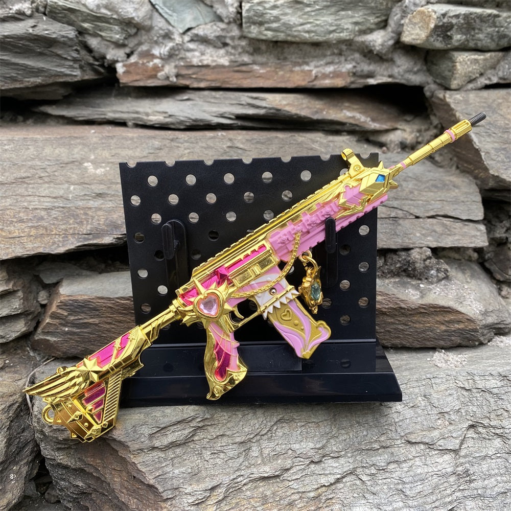 Pink Girl HK416 Miniature Metal Rifle 20CM/7.9"